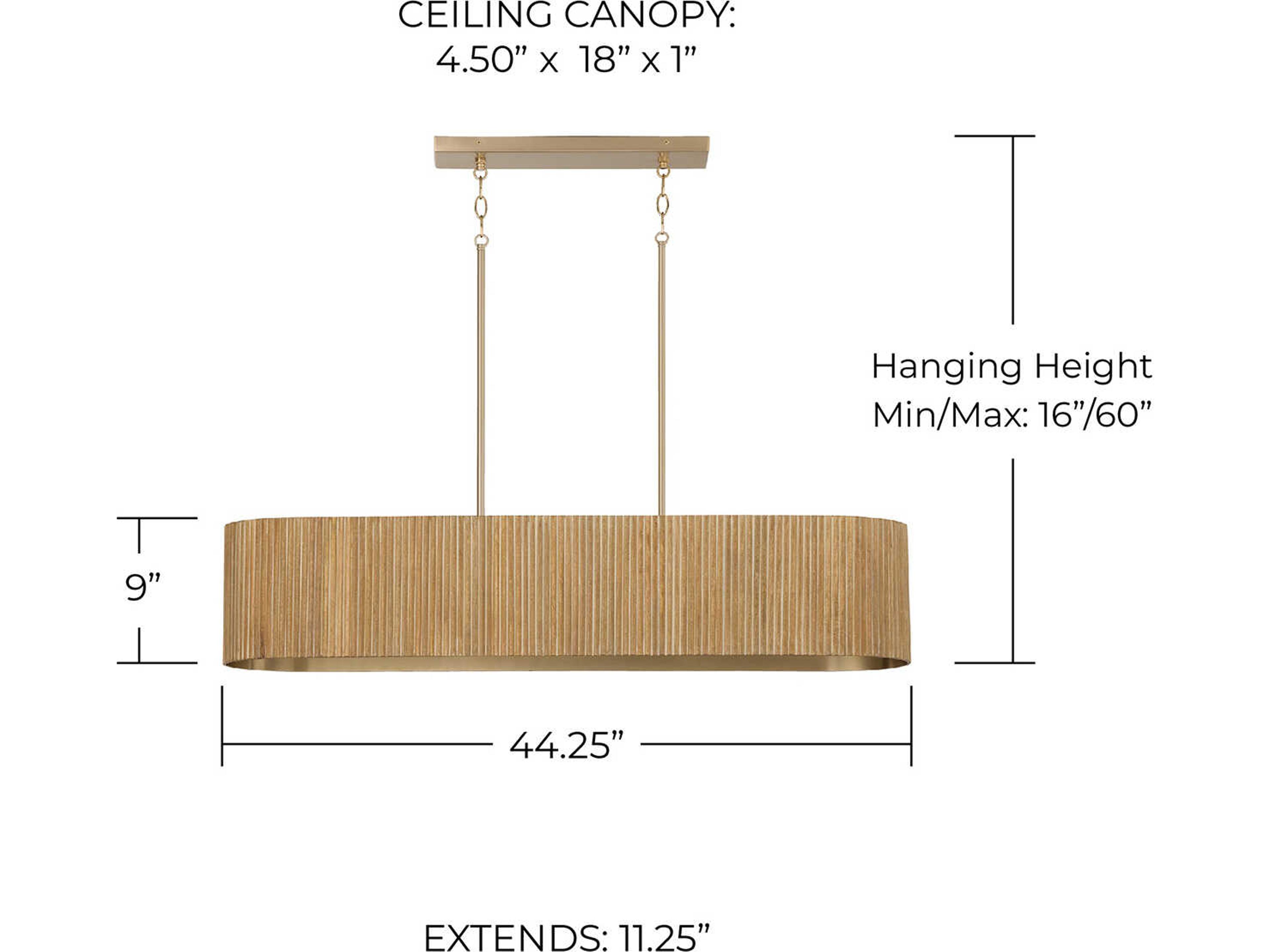 Capital Lighting Donovan 5-Light White Wash Matte Brass Island Pendant