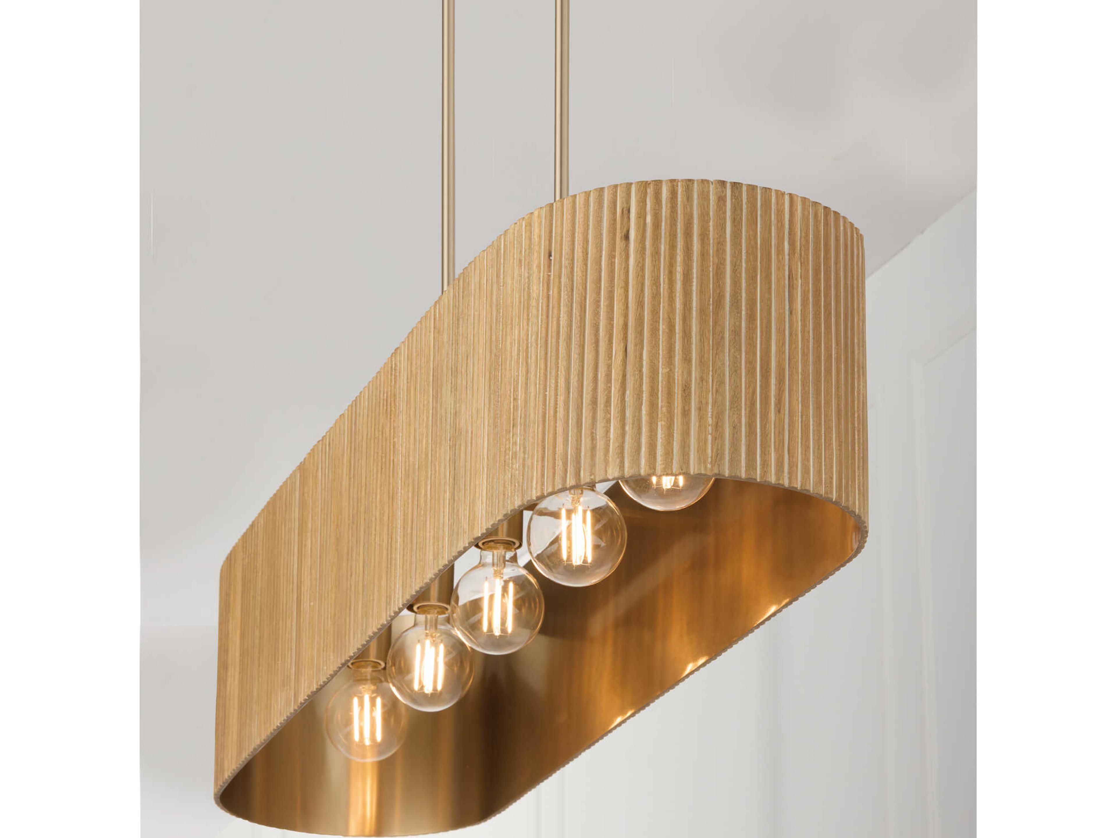 Capital Lighting Donovan 5-Light White Wash Matte Brass Island Pendant