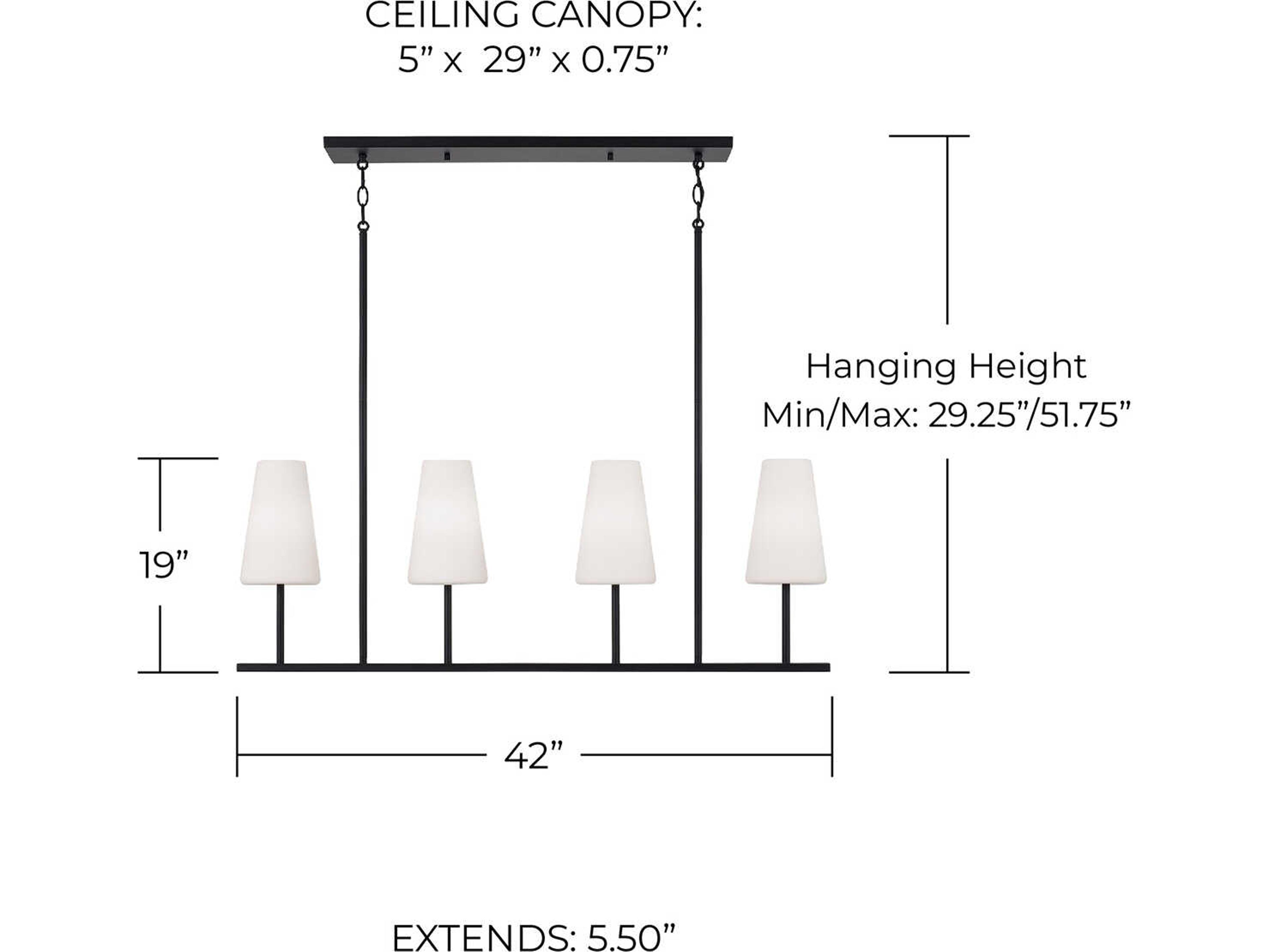 Capital Lighting Averitt 4-Light Matte Black Island Pendant