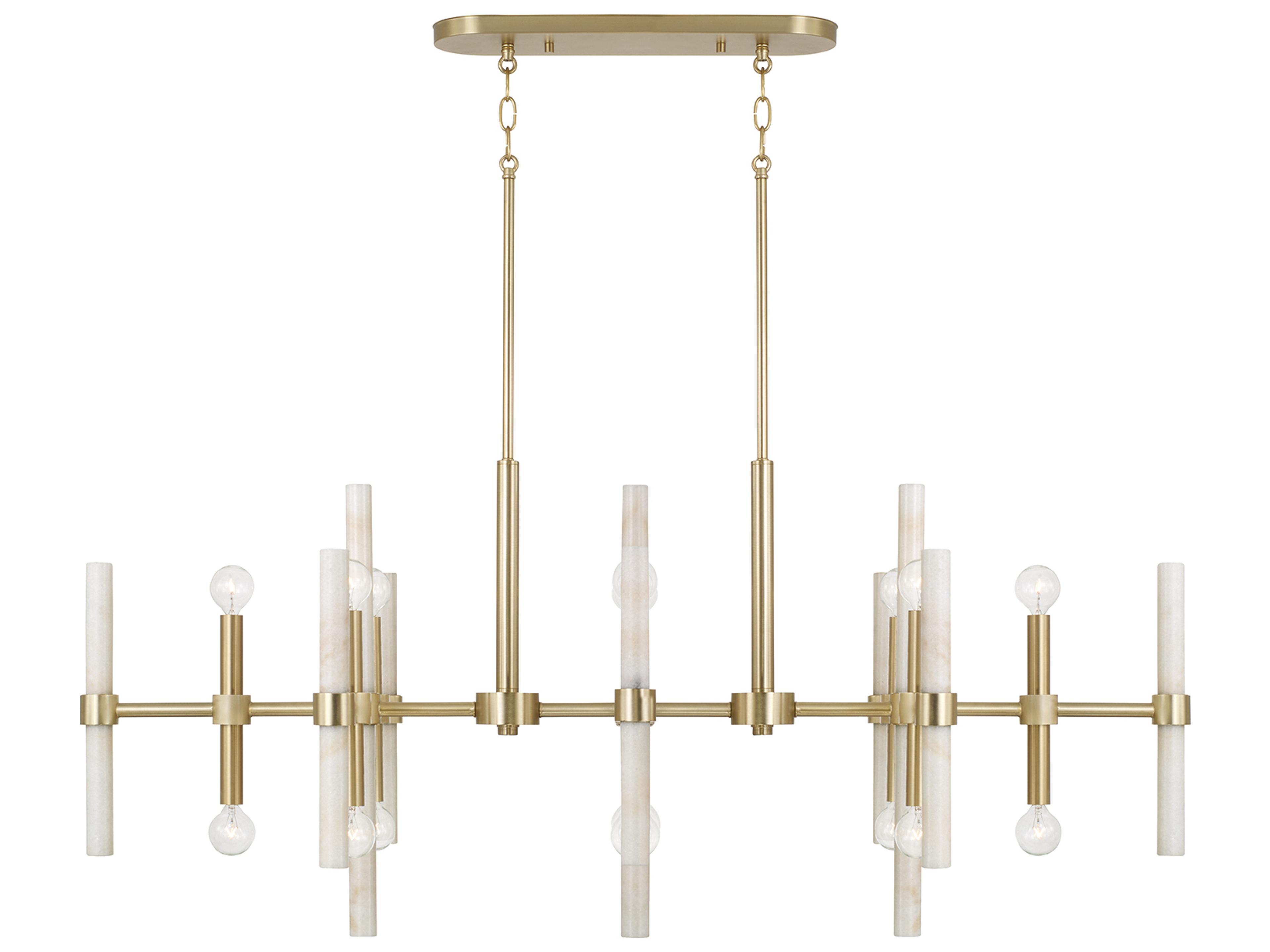 Marlow 16-light Matte Brass Linear Island Pendant