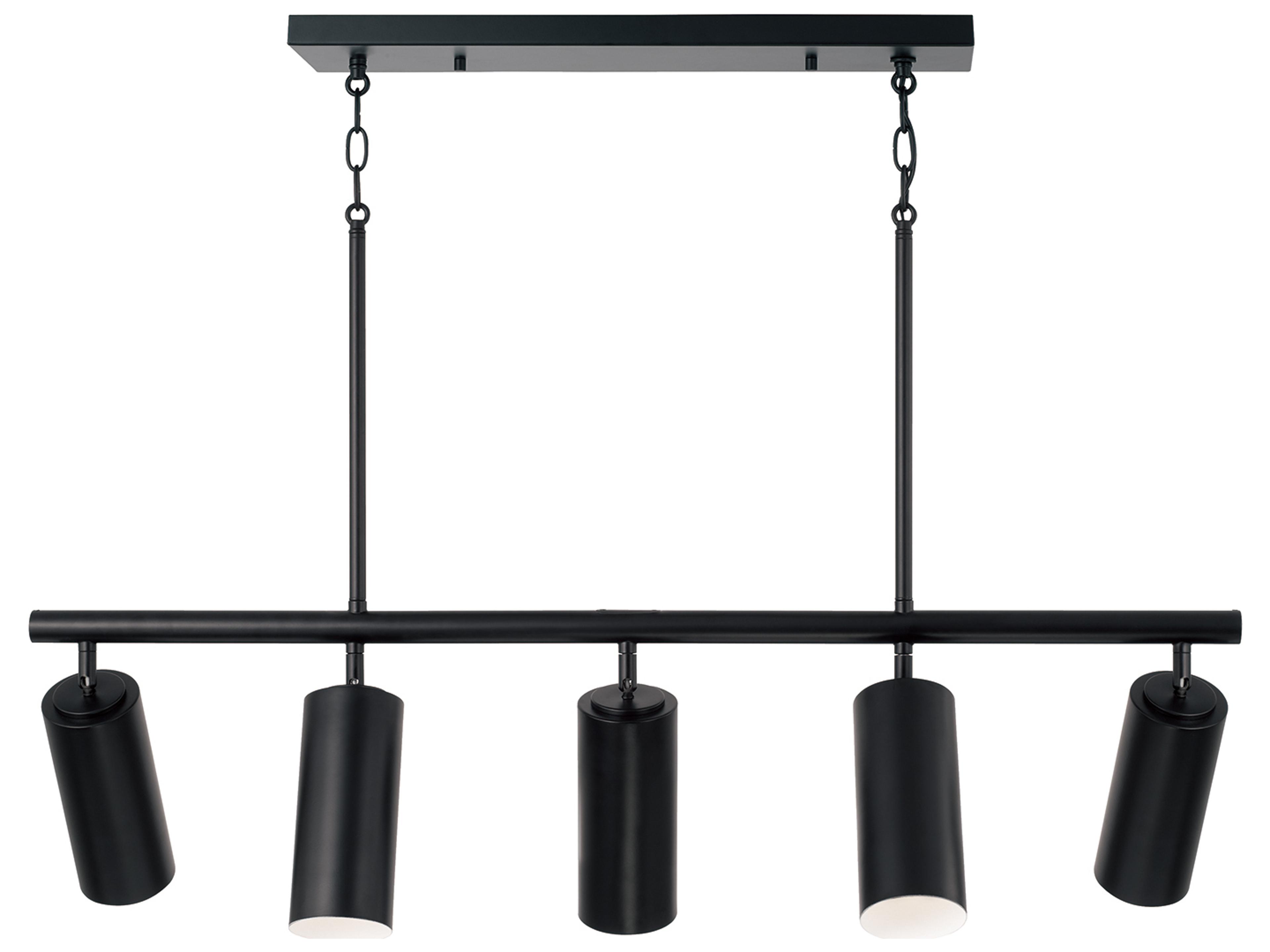 Robbie 5-light Matte Black Linear Island Pendant