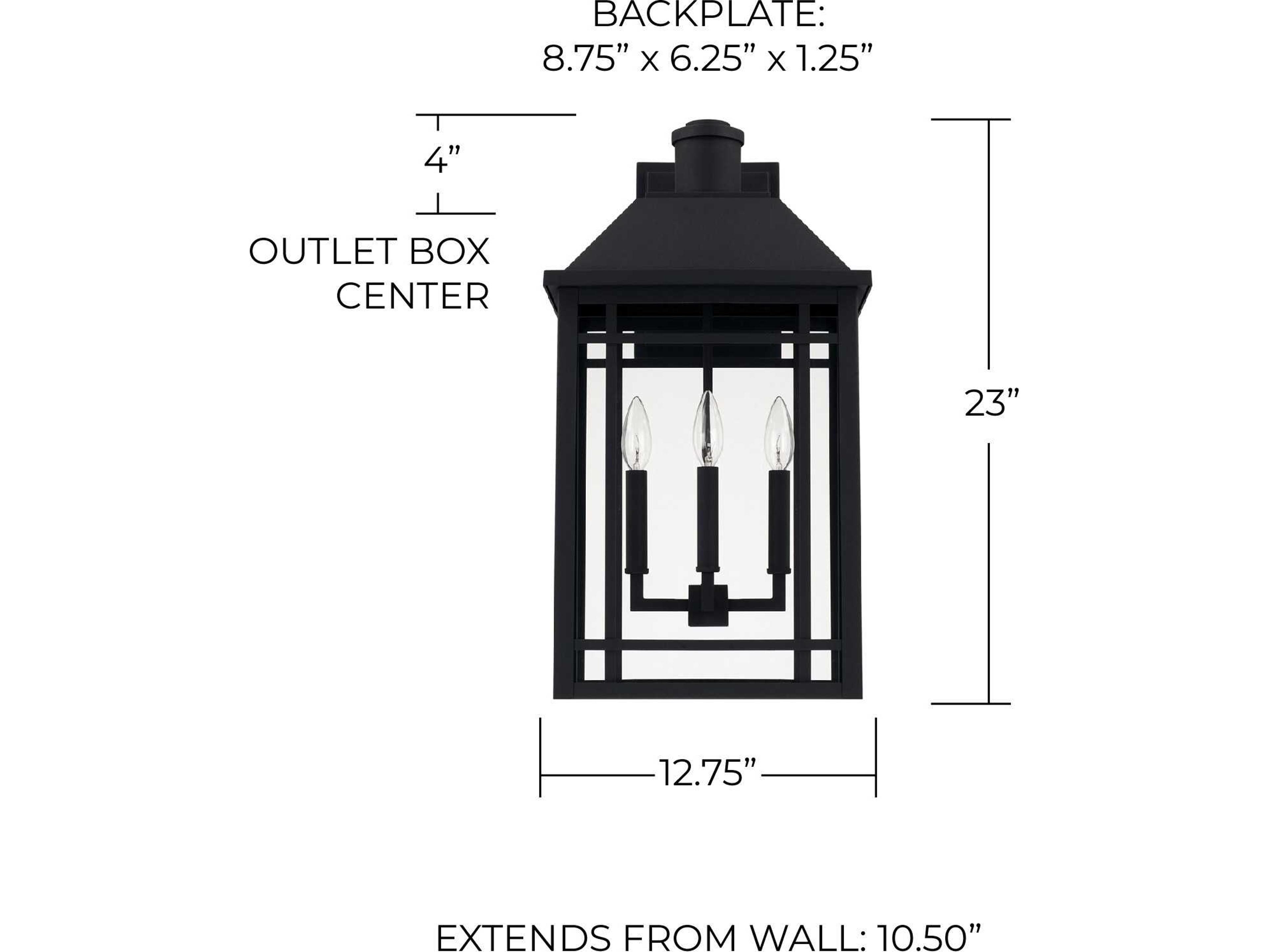 Capital Lighting Braden 3 - Light Outdoor Wall Lantern