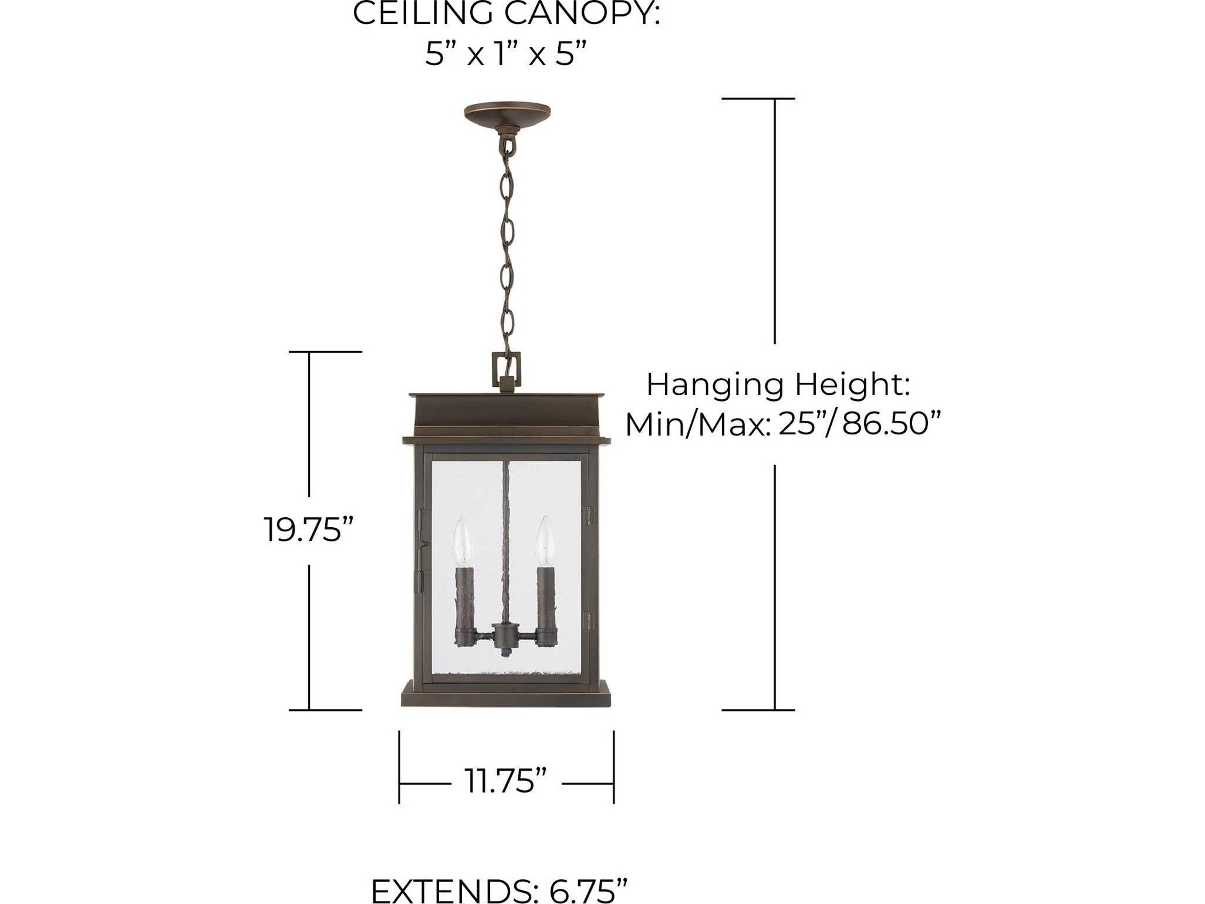 Capital Lighting Bolton 2 - Light Outdoor Hanging Light