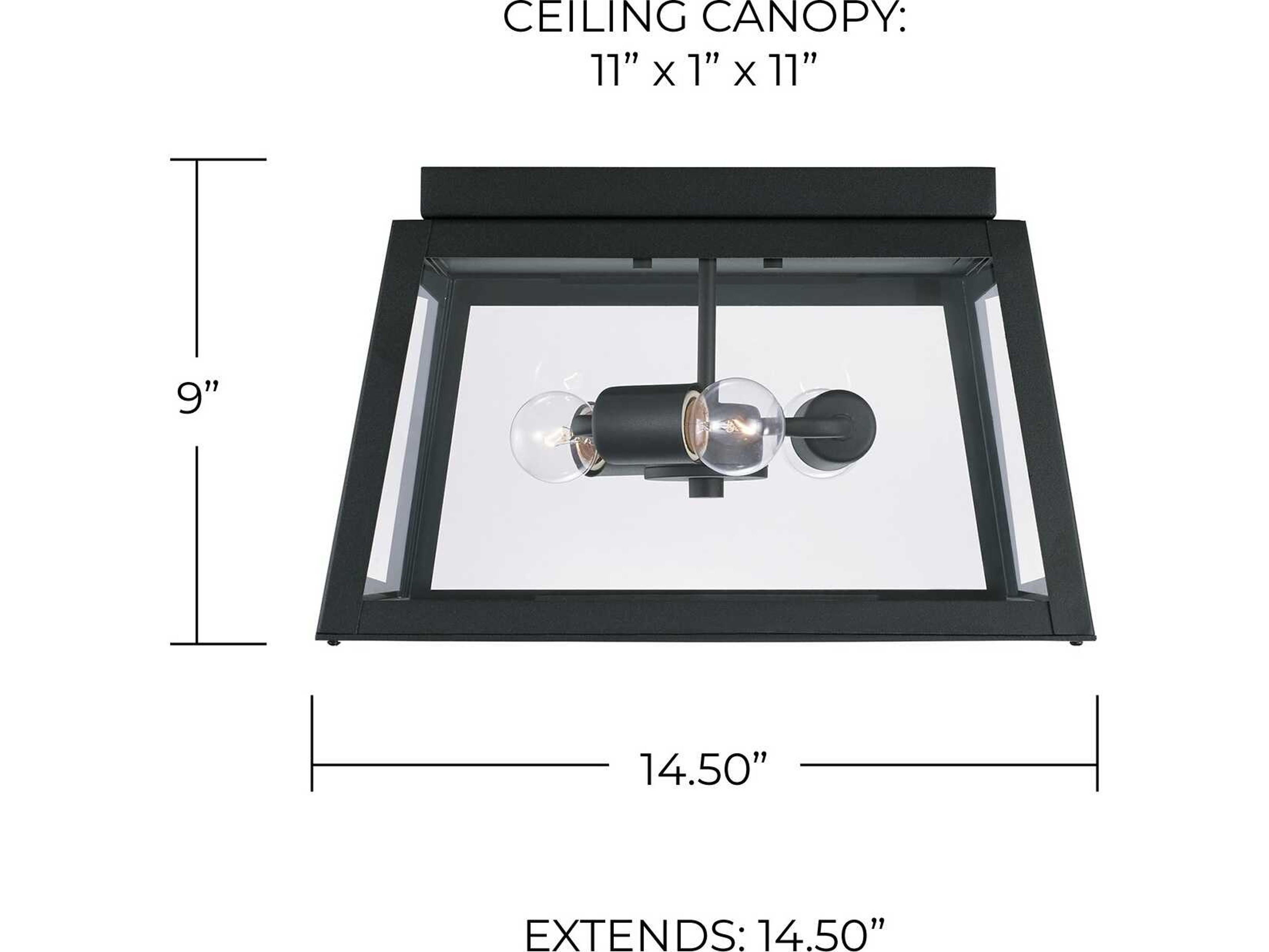 Capital Lighting Leighton 3-Light Black Glass Flush Mount