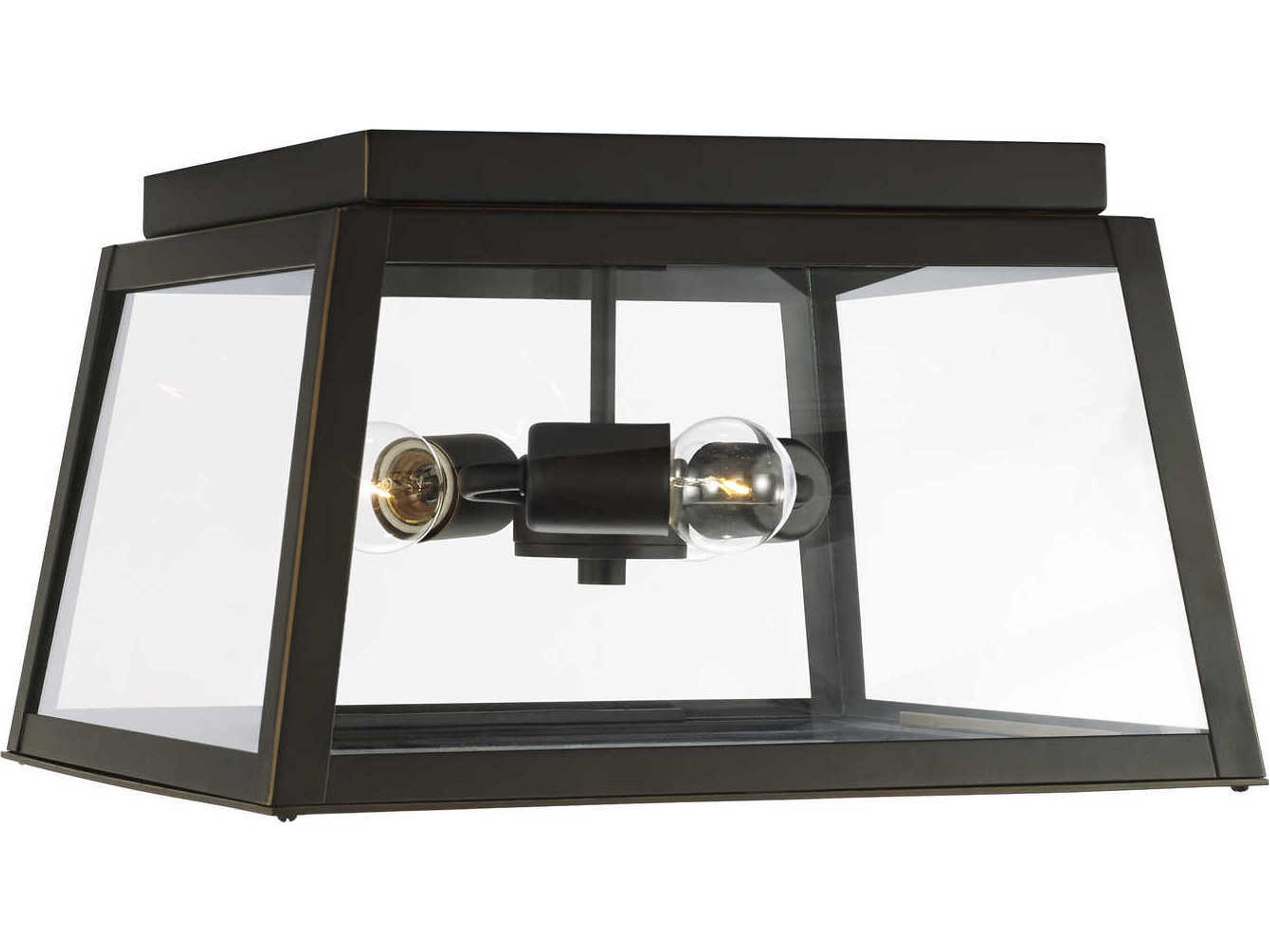 Leighton 3-Light Oiled Bronze Glass Flush Mount