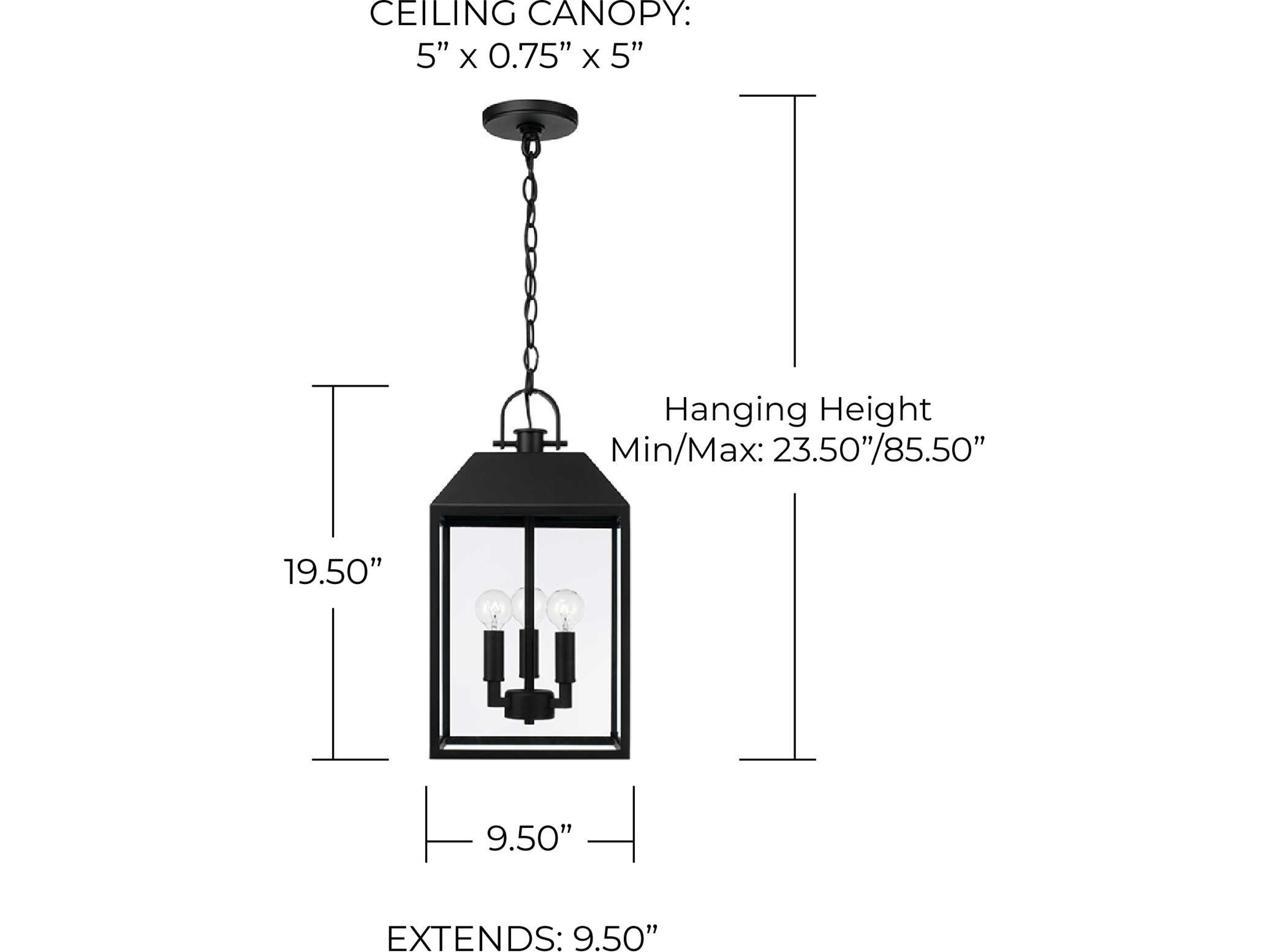 Capital Lighting Nelson 3-Light Outdoor Hanging Light