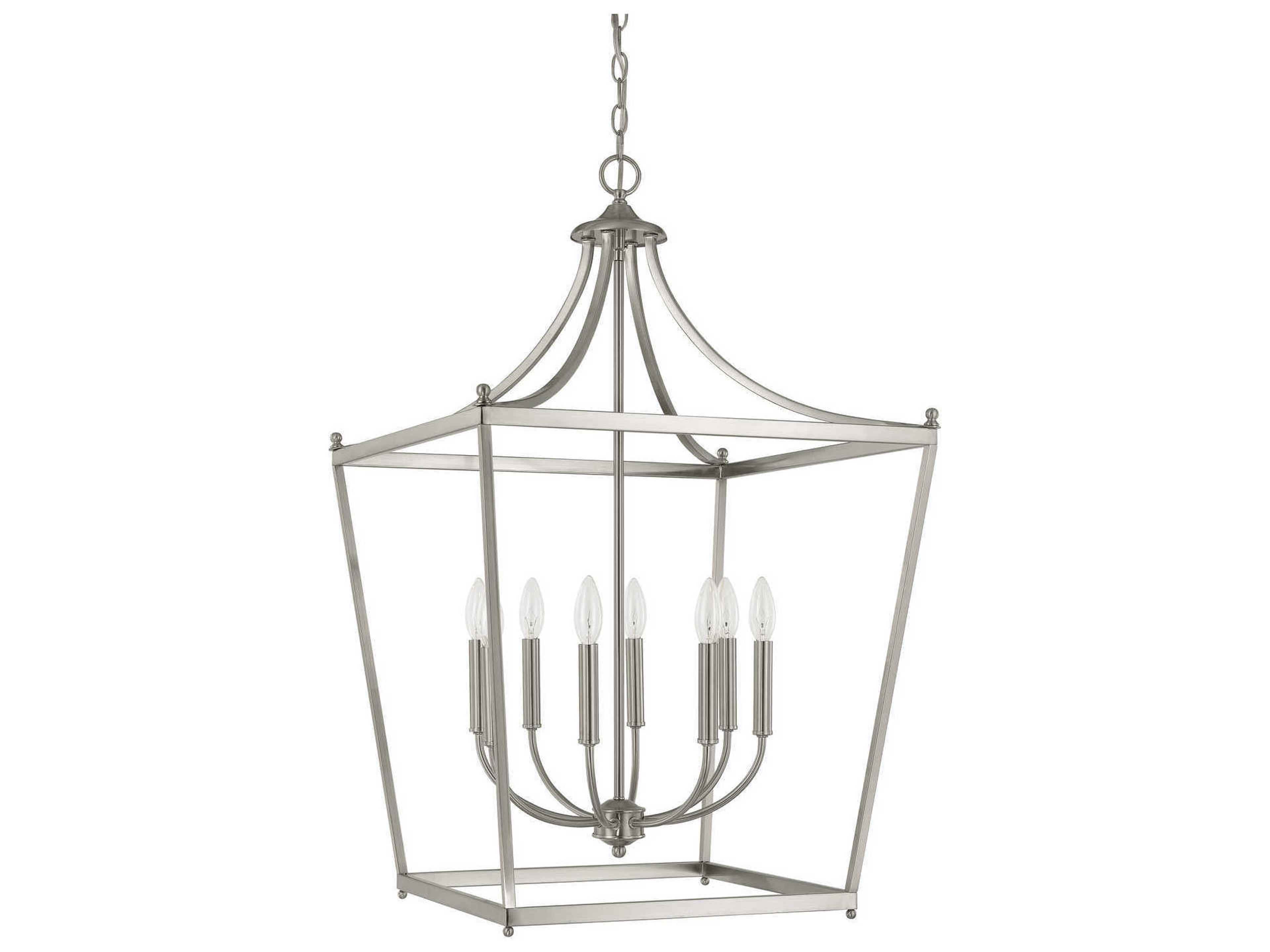 Stanton 8-Light Brushed Nickel Candelabra Chandelier