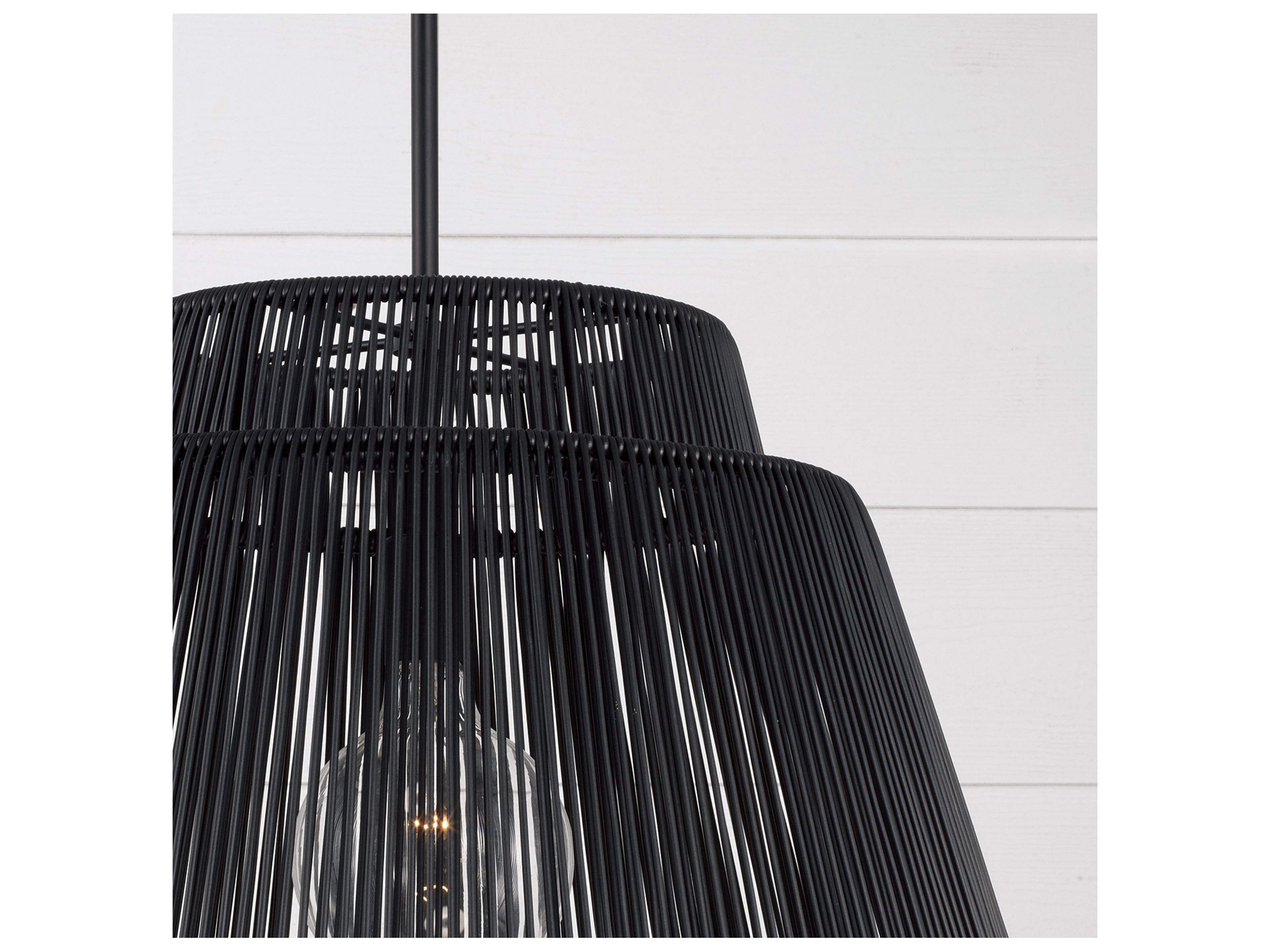 Capital Lighting Jasper 1-light Oynx And Black Geometric Pendant