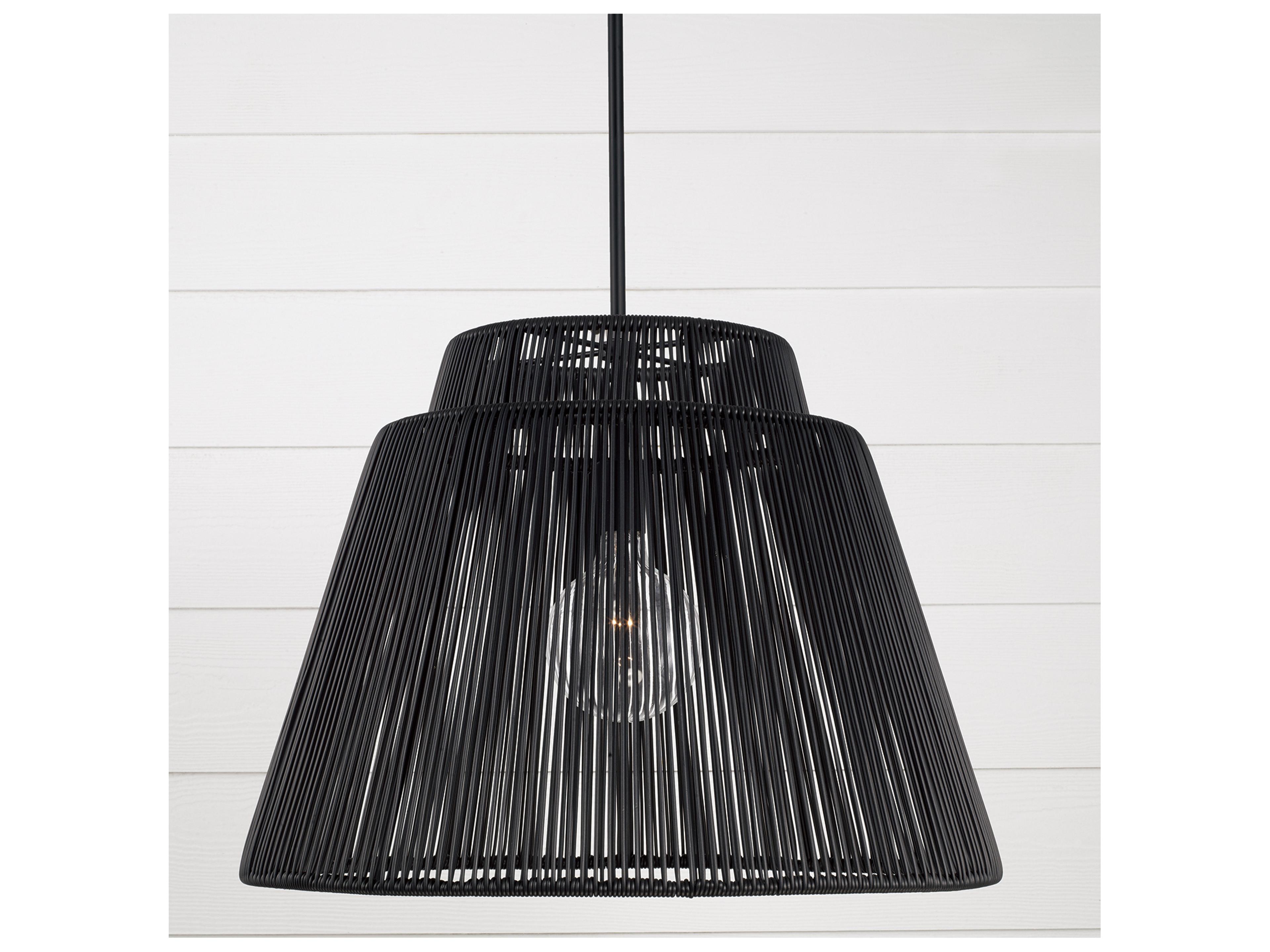 Capital Lighting Jasper 1-light Oynx And Black Geometric Pendant