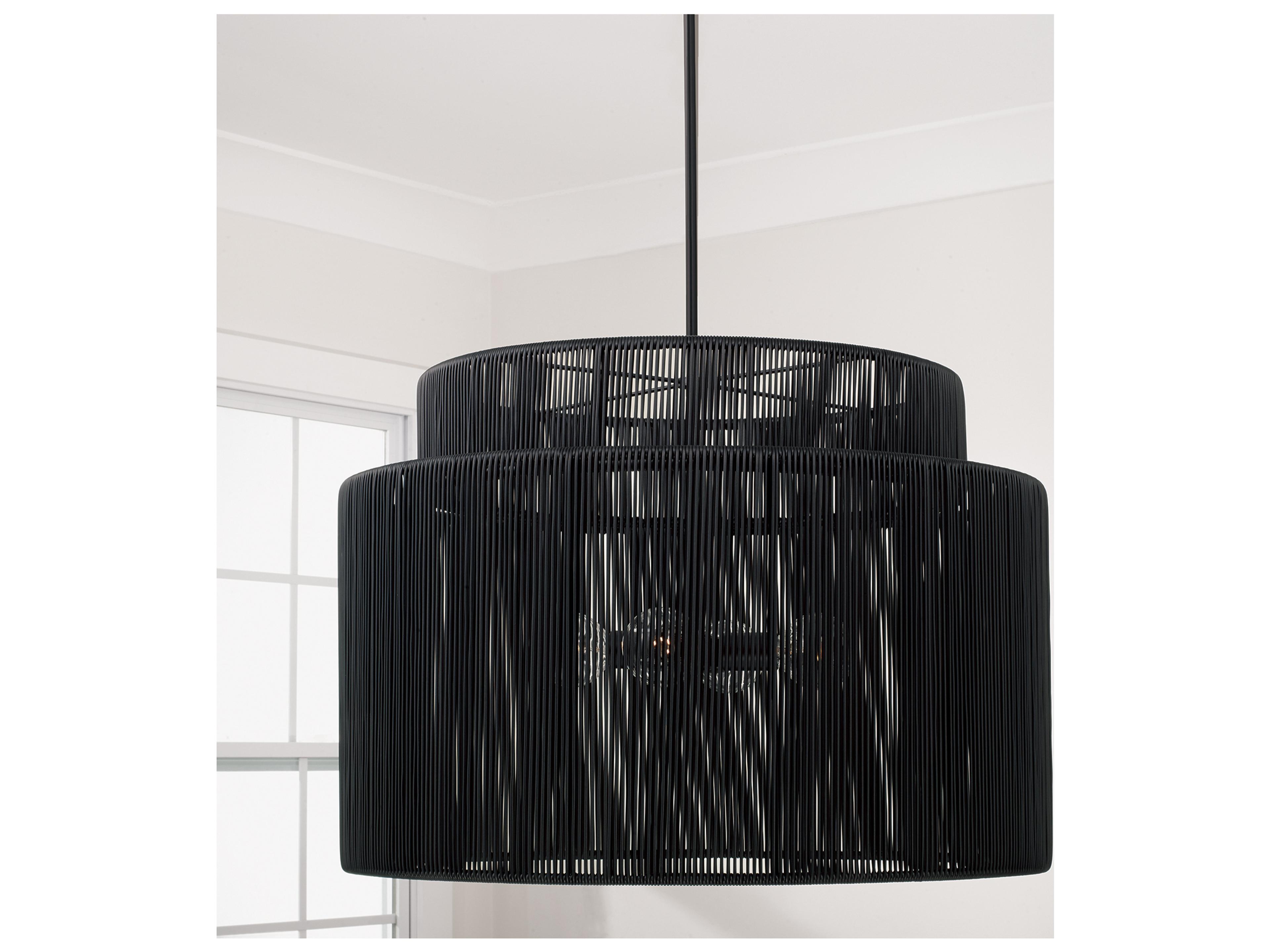 Capital Lighting Jasper 4-light Oynx And Black Cylinder Pendant
