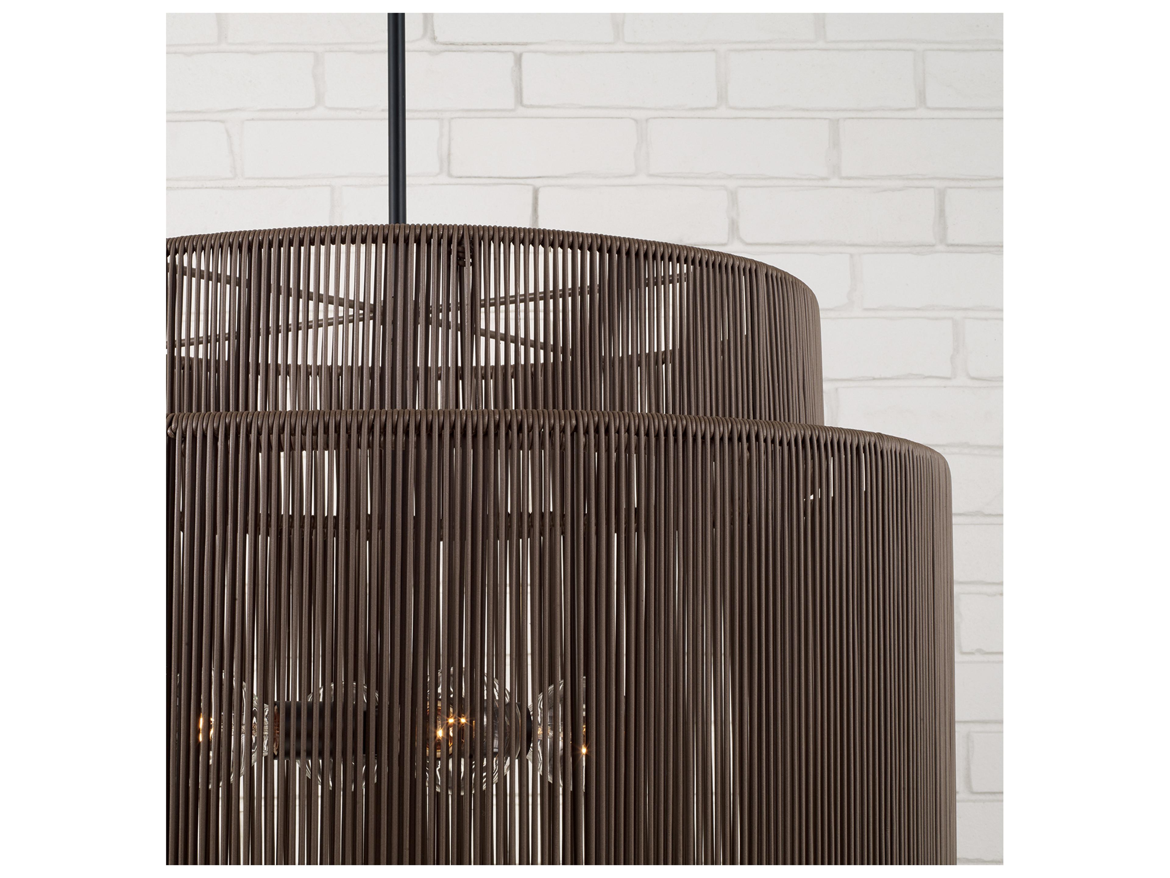 Capital Lighting Jasper 4-light Umber And Black Brown Cylinder Geometric Pendant