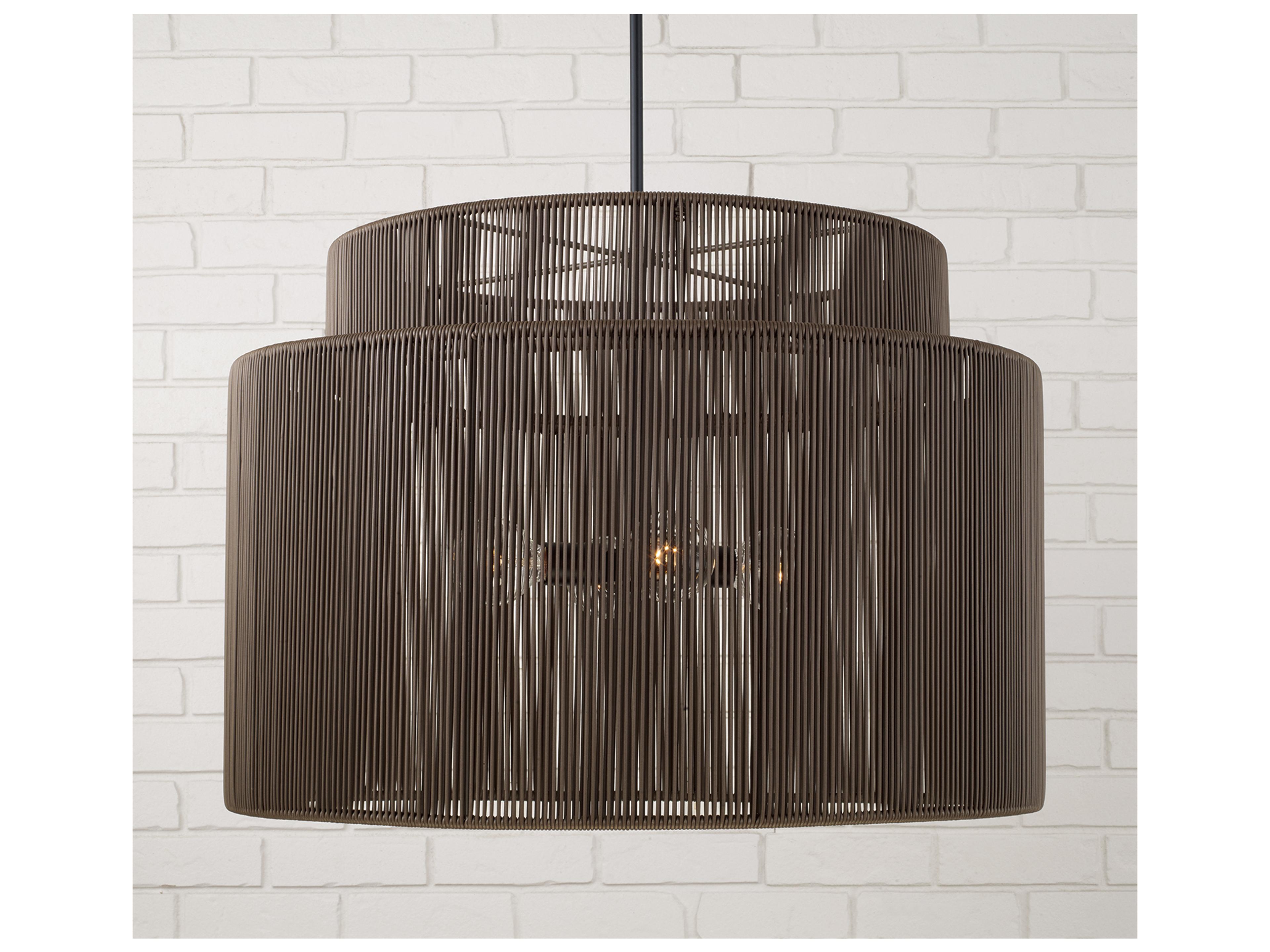 Capital Lighting Jasper 4-light Umber And Black Brown Cylinder Geometric Pendant