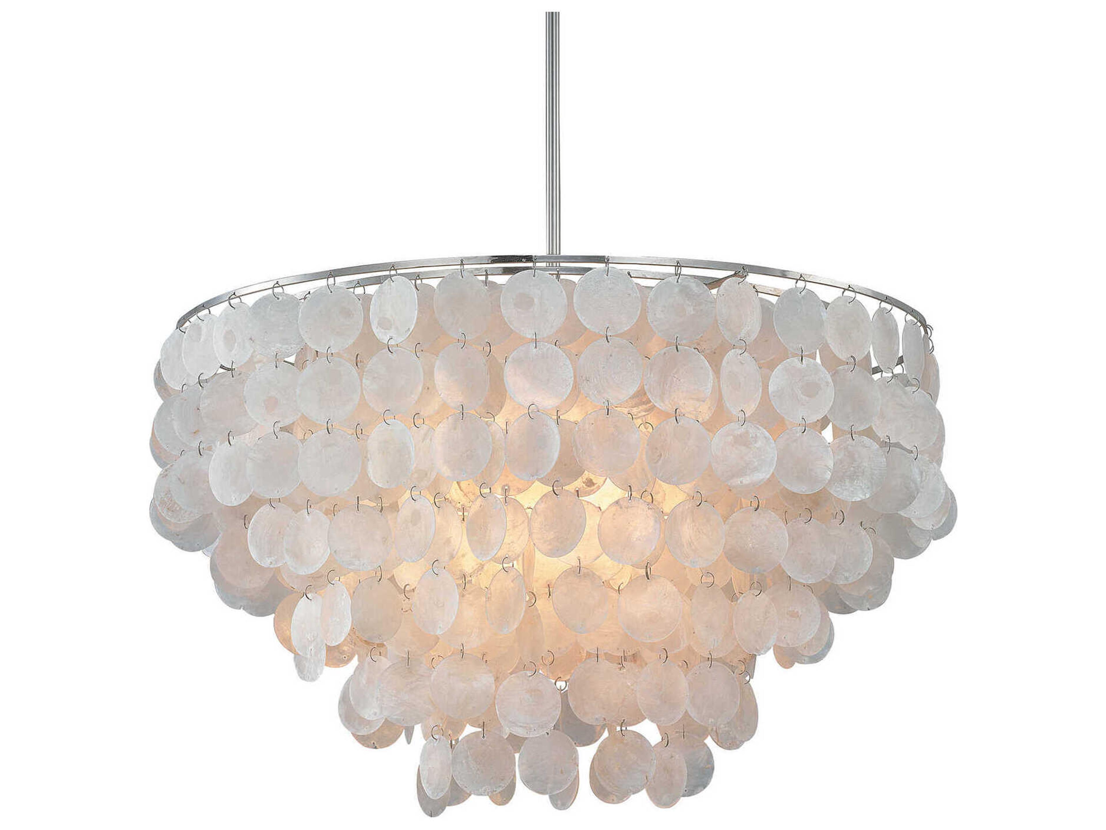 Capital Lighting Shelby 6-Light Polished Nickel White Drum Pendant