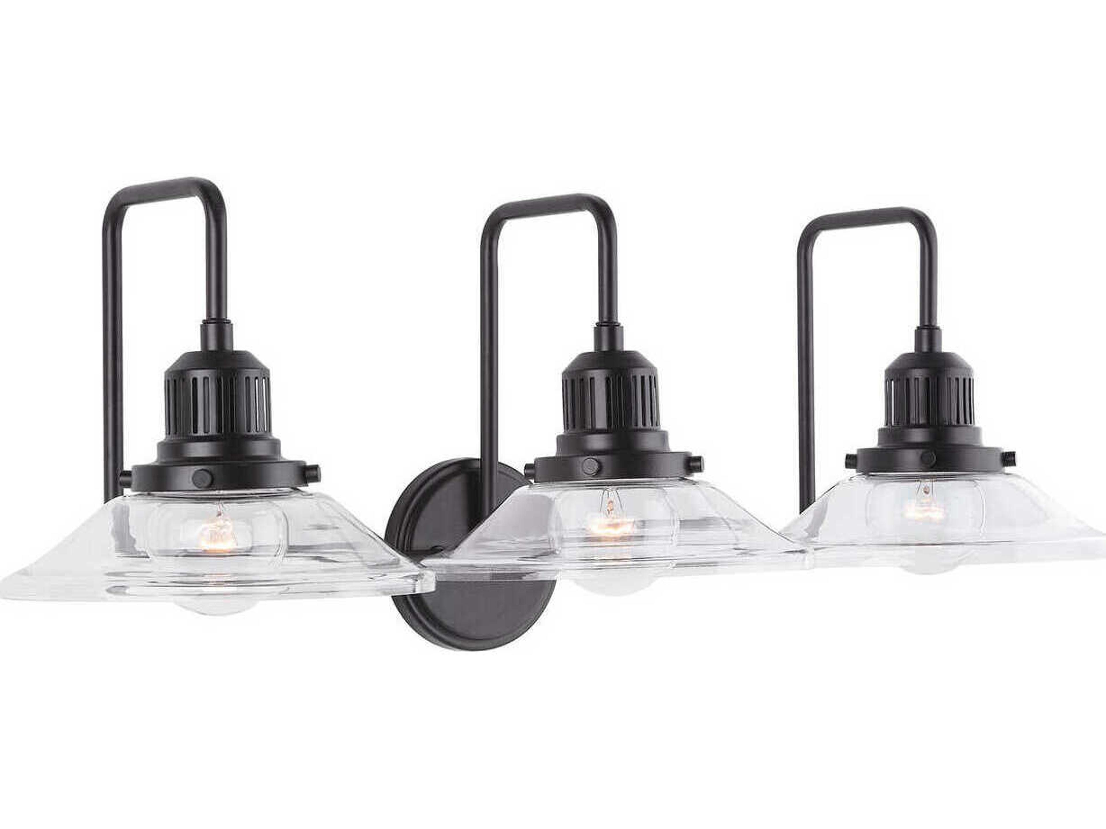 Roan 3-Light Matte Black Glass Vanity Light