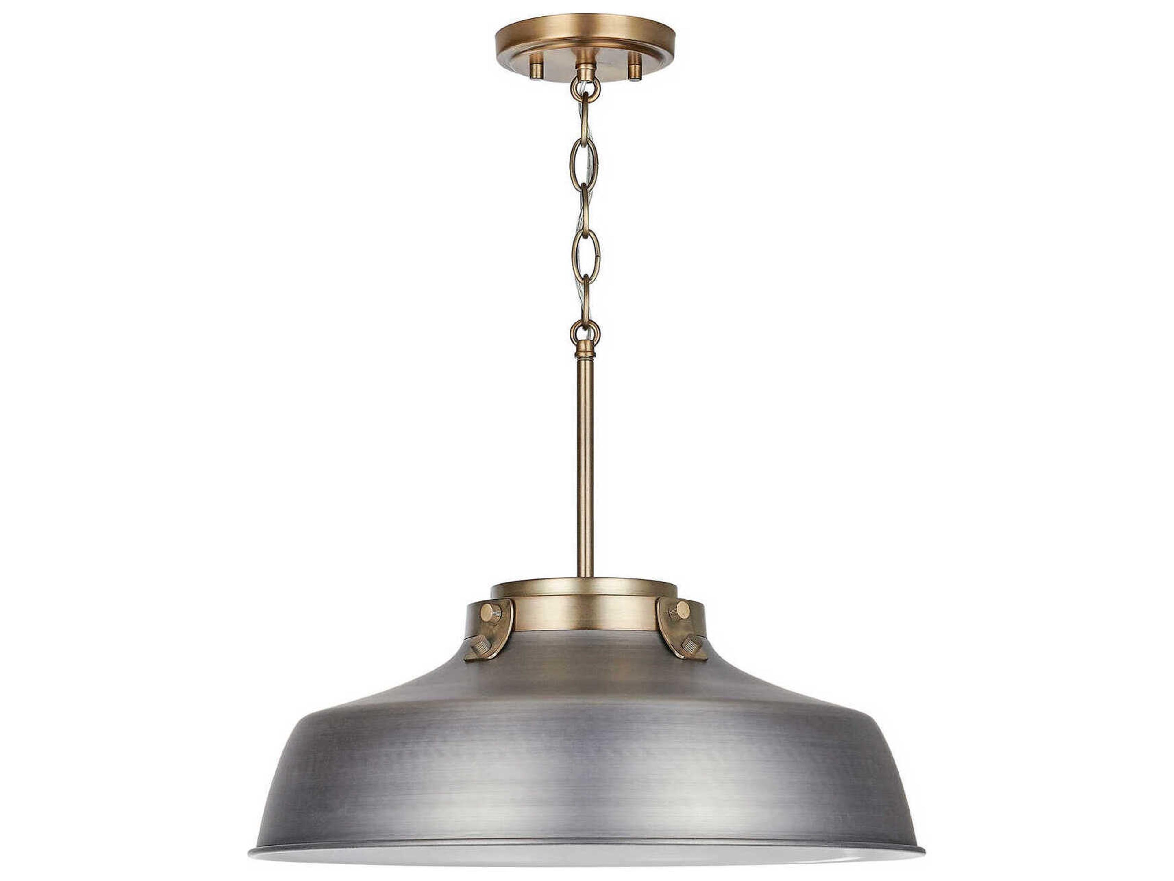 Oakwood 1-Light Antique Nickel Dome Pendant