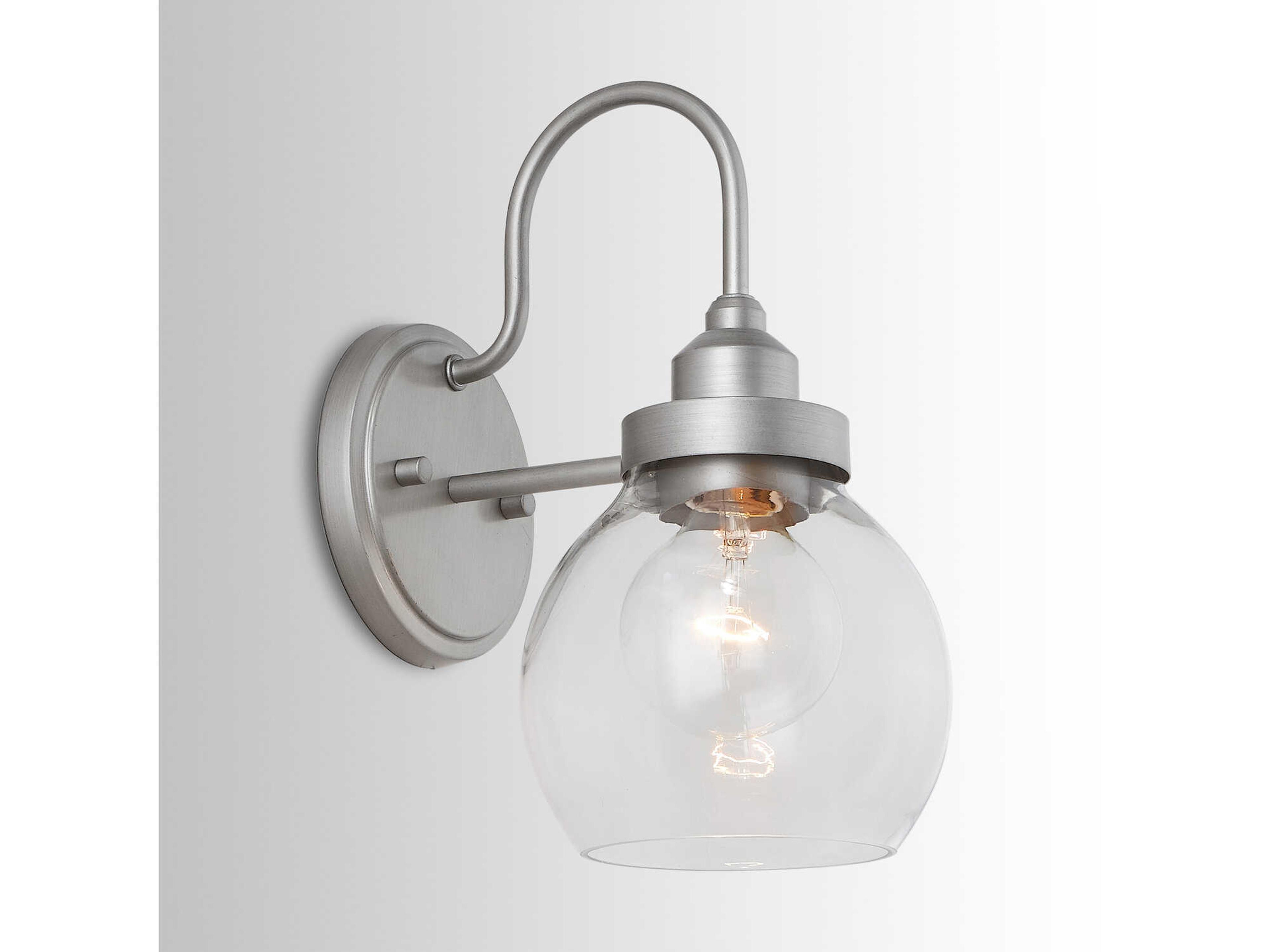 Capital Lighting Daphne 1-Light Brushed Nickel Painted Glass Wall Sconce