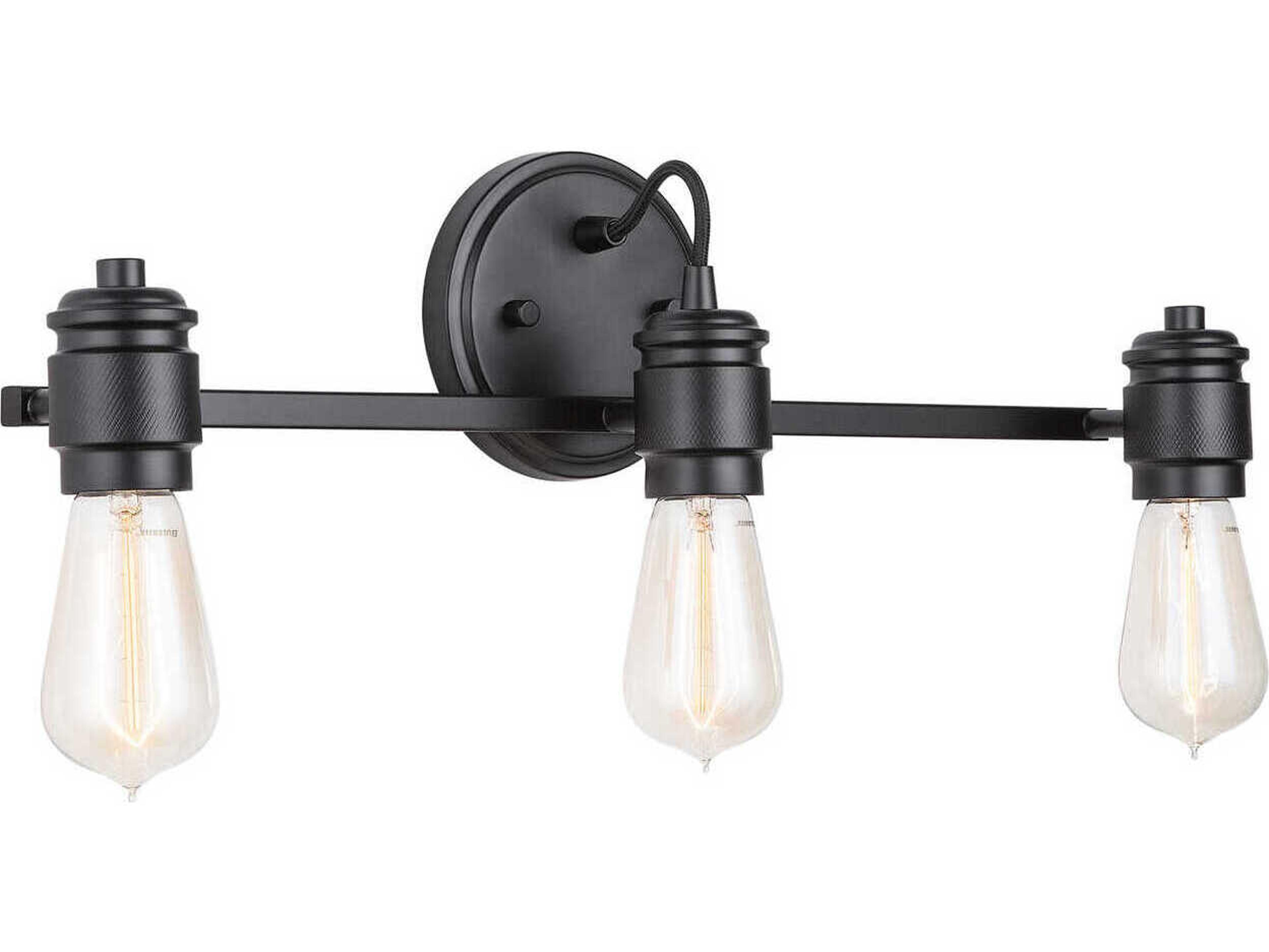 Menlo 3-Light Matte Black Vanity Light