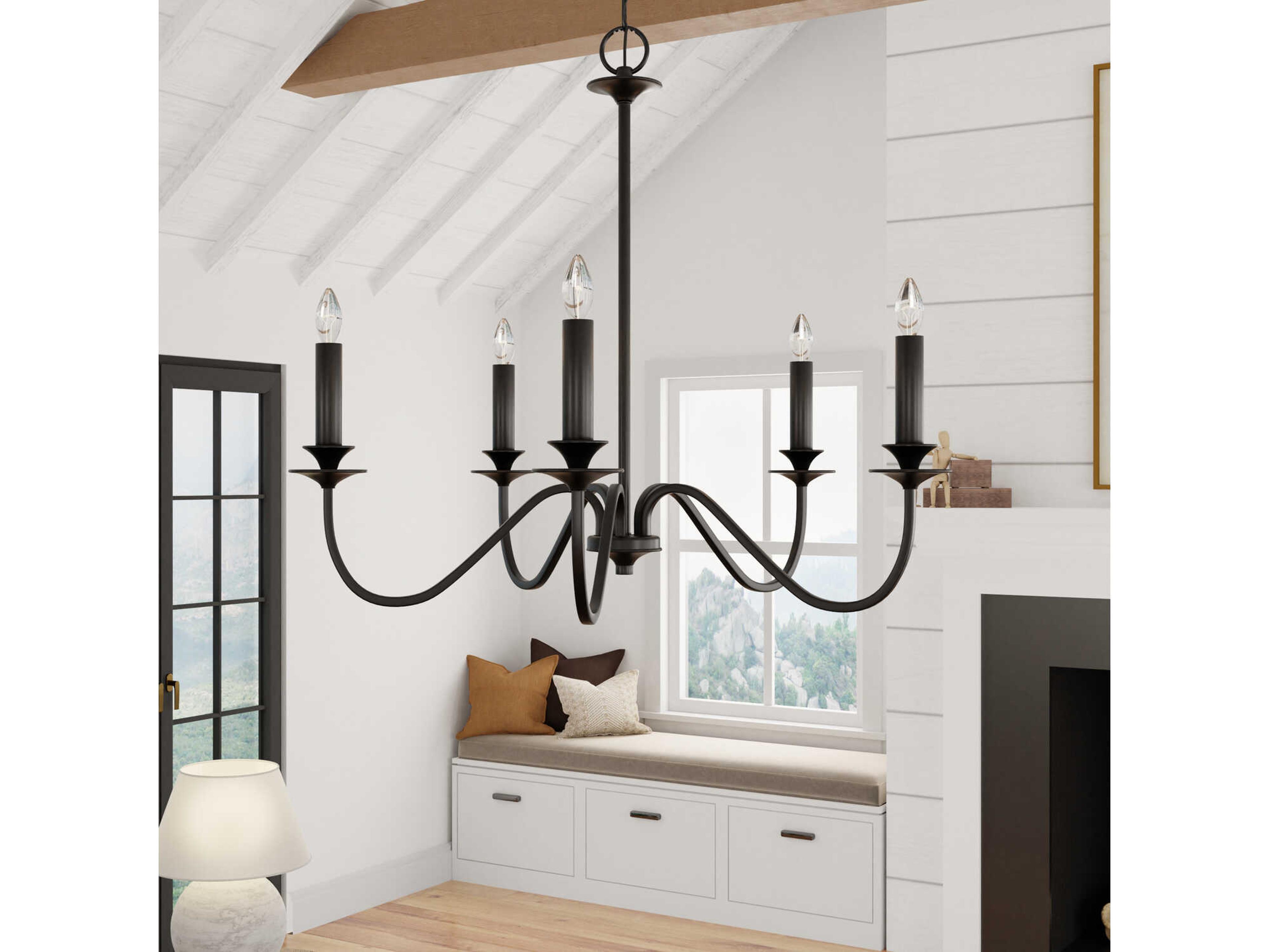 Capital Lighting Weston 5-Light Matte Black Candelabra Chandelier