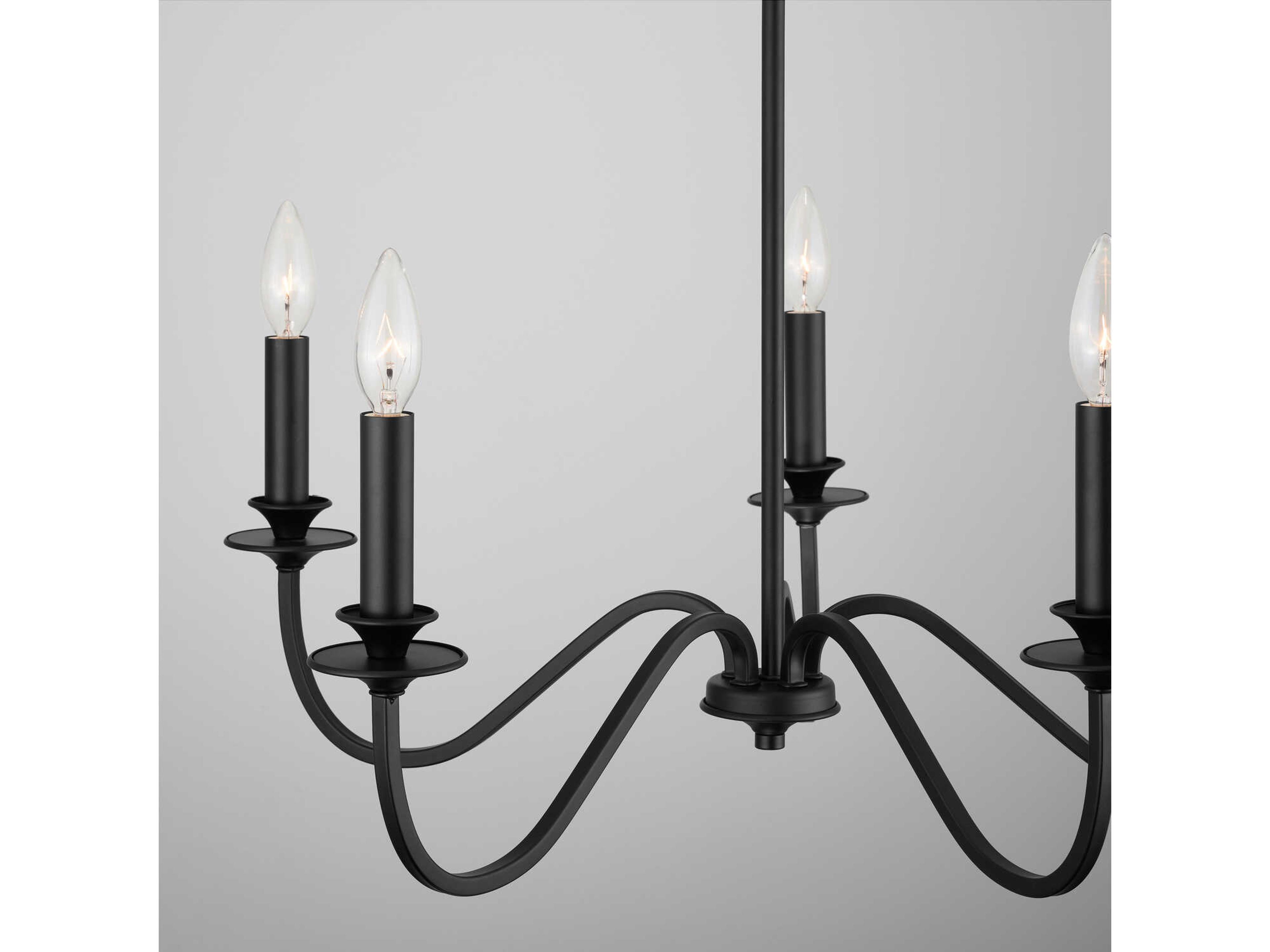 Capital Lighting Weston 5-Light Matte Black Candelabra Chandelier