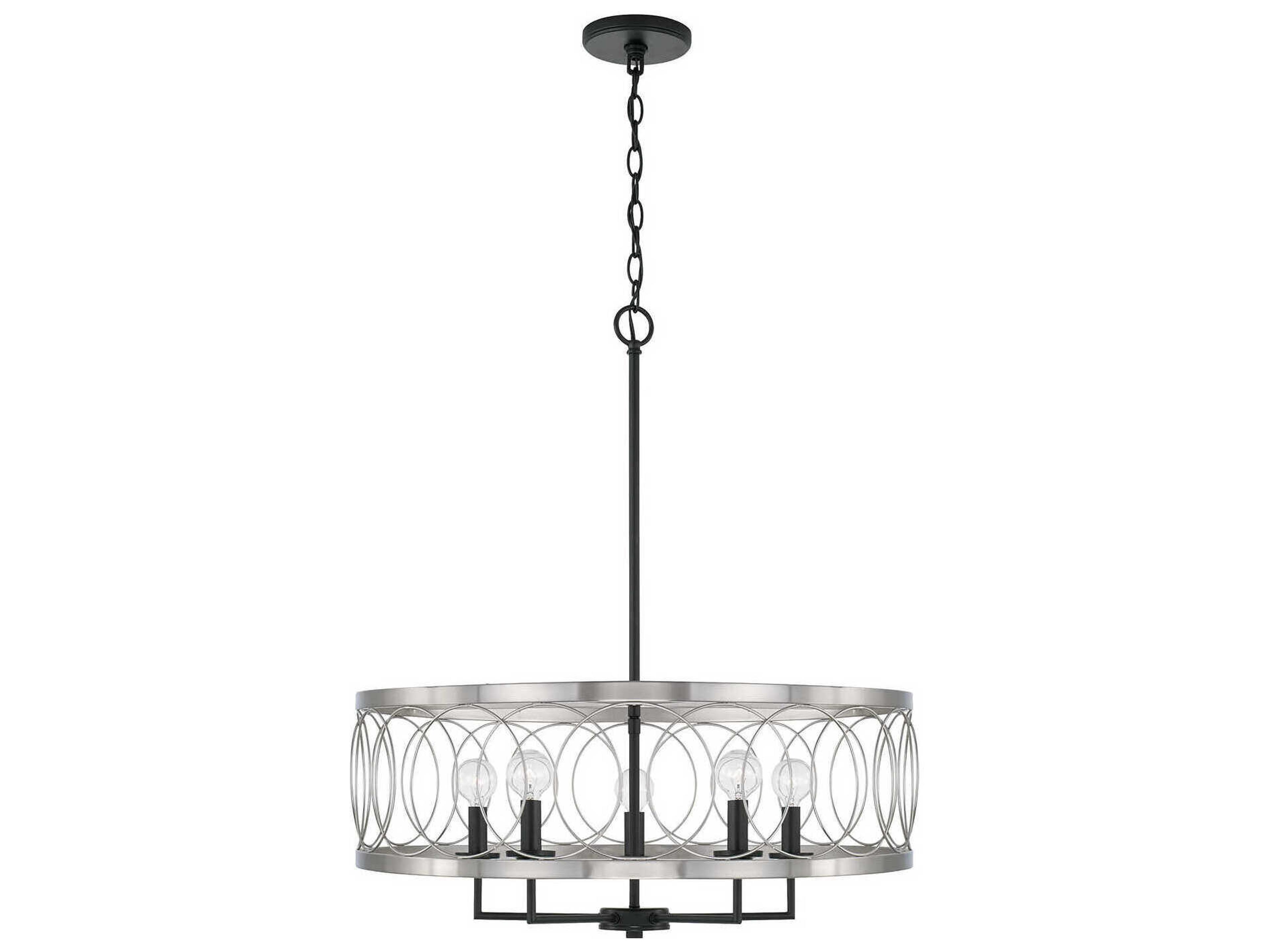 Madeline 4-Light Black Tie Nickel Pendant