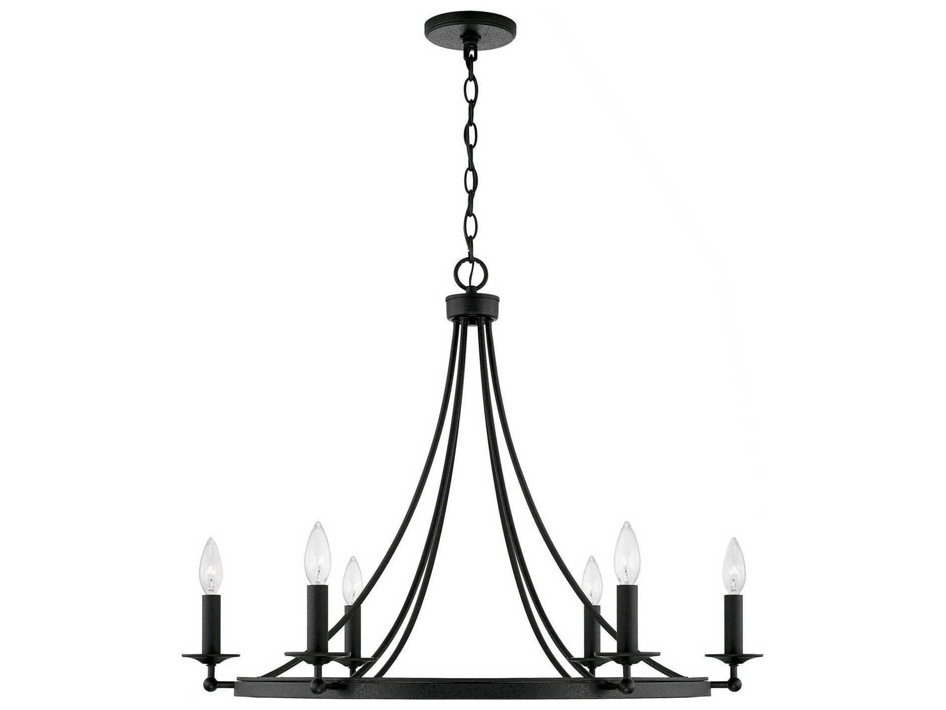 Tempe 6-Light Black Iron Candelabra Chandelier