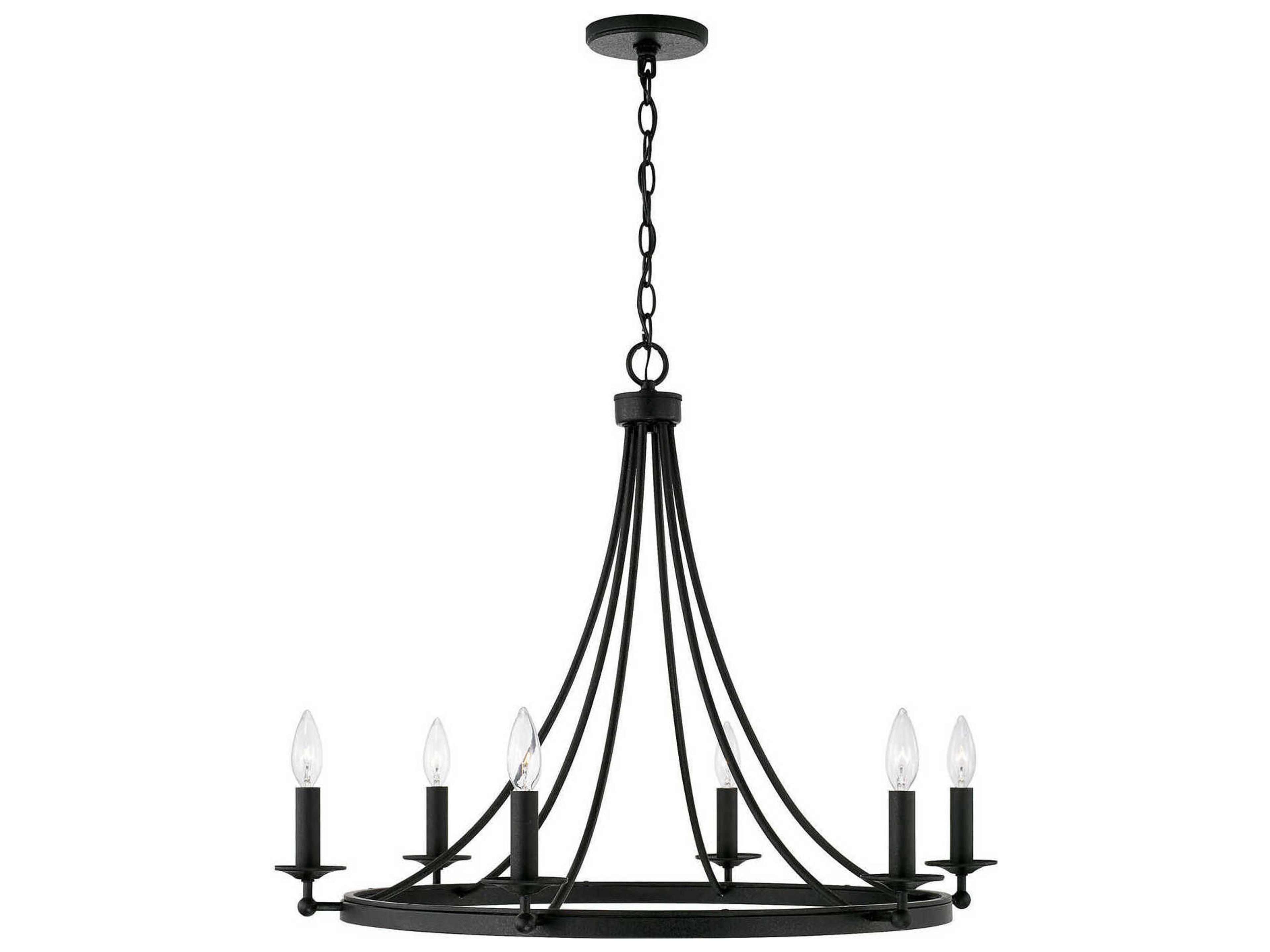 Capital Lighting Tempe 6-Light Black Iron Candelabra Chandelier