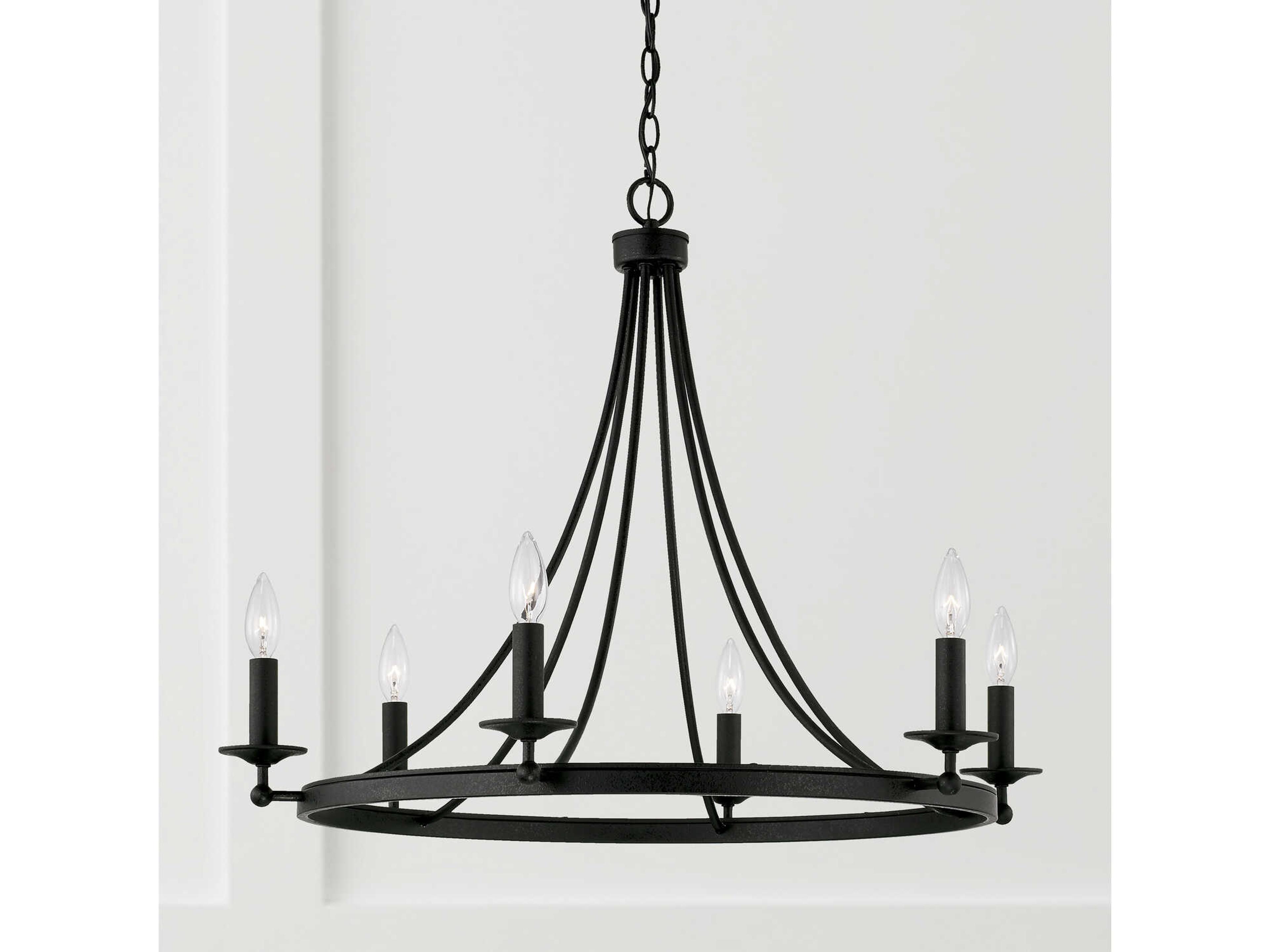 Capital Lighting Tempe 6-Light Black Iron Candelabra Chandelier