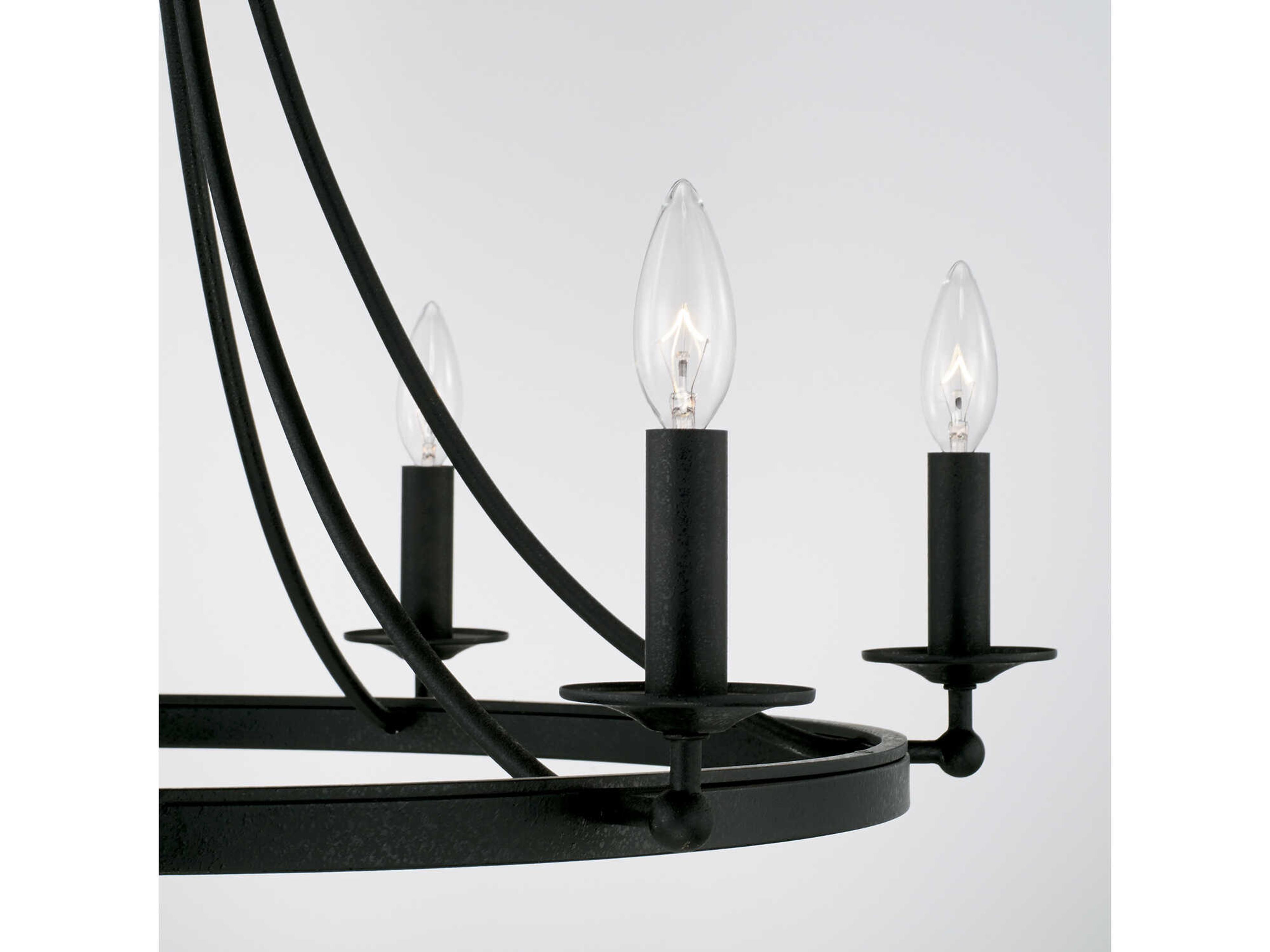 Capital Lighting Tempe 6-Light Black Iron Candelabra Chandelier
