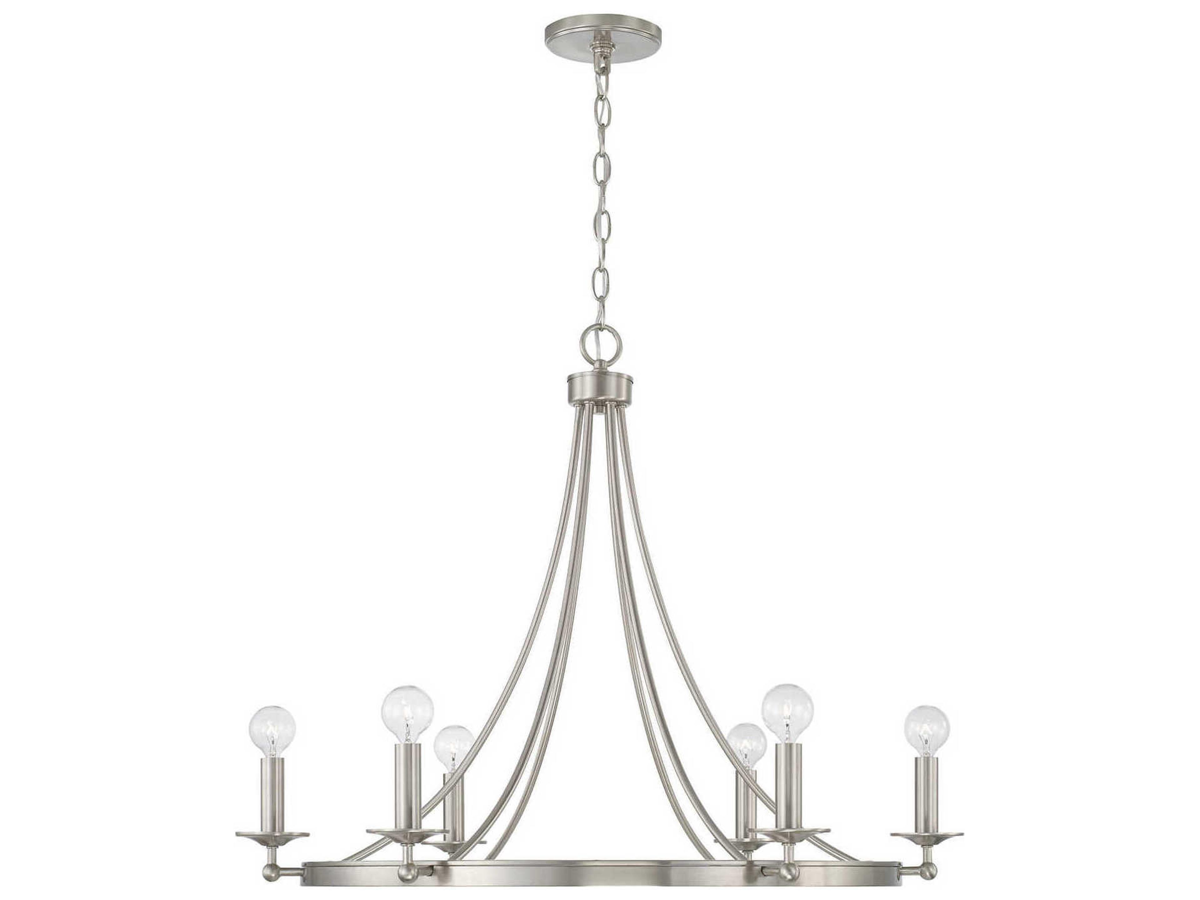 Tempe 6-Light Brushed Nickel Candelabra Chandelier