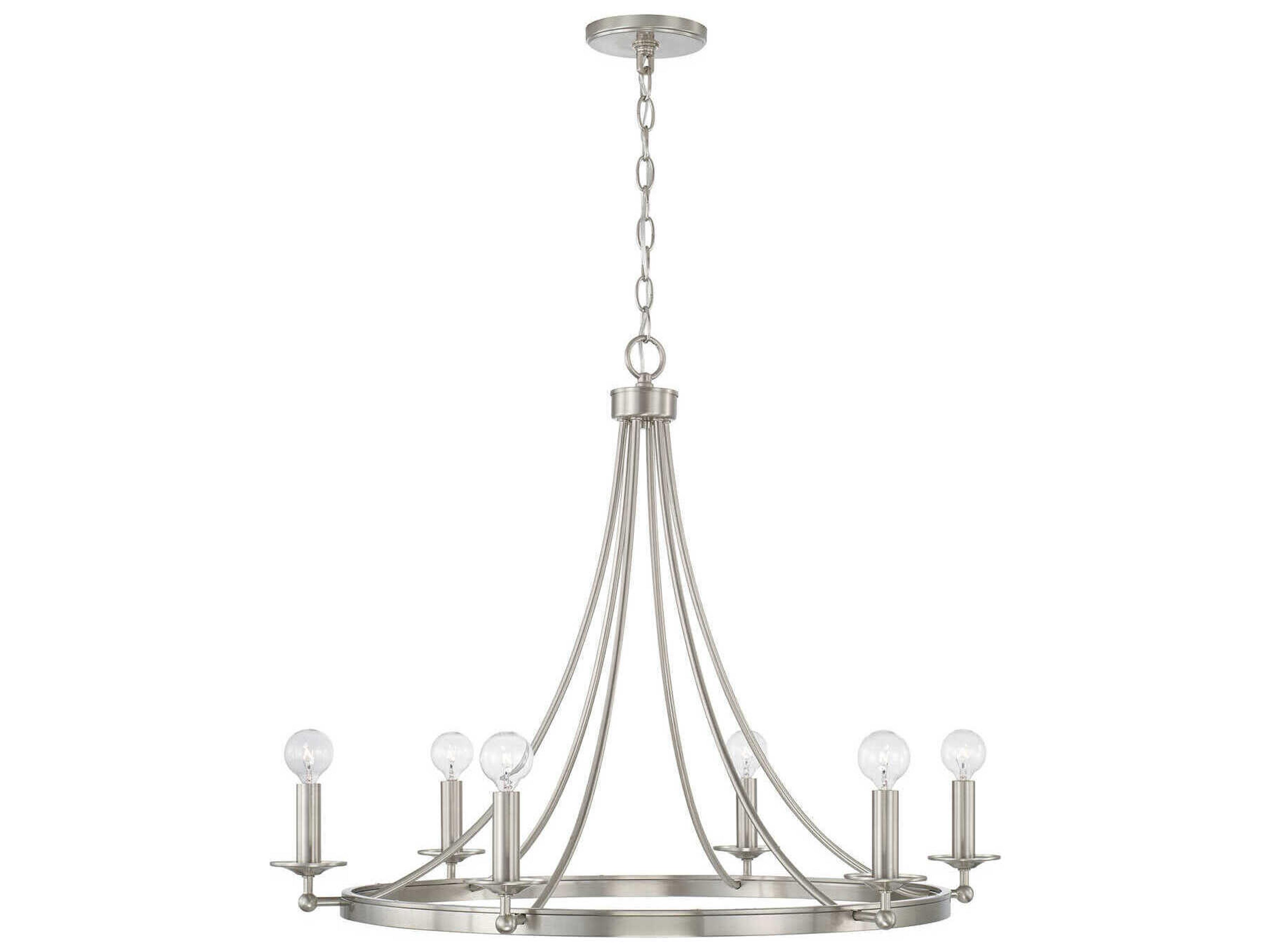 Capital Lighting Tempe 6-Light Brushed Nickel Candelabra Chandelier