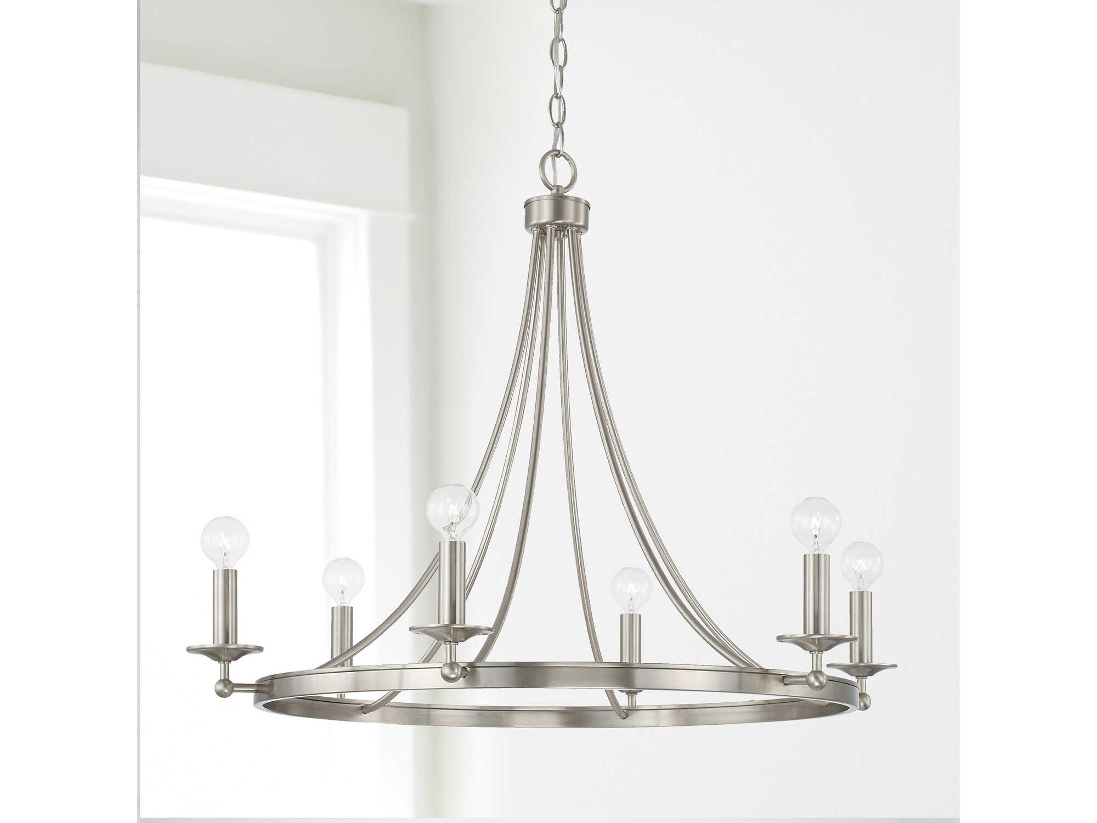 Capital Lighting Tempe 6-Light Brushed Nickel Candelabra Chandelier