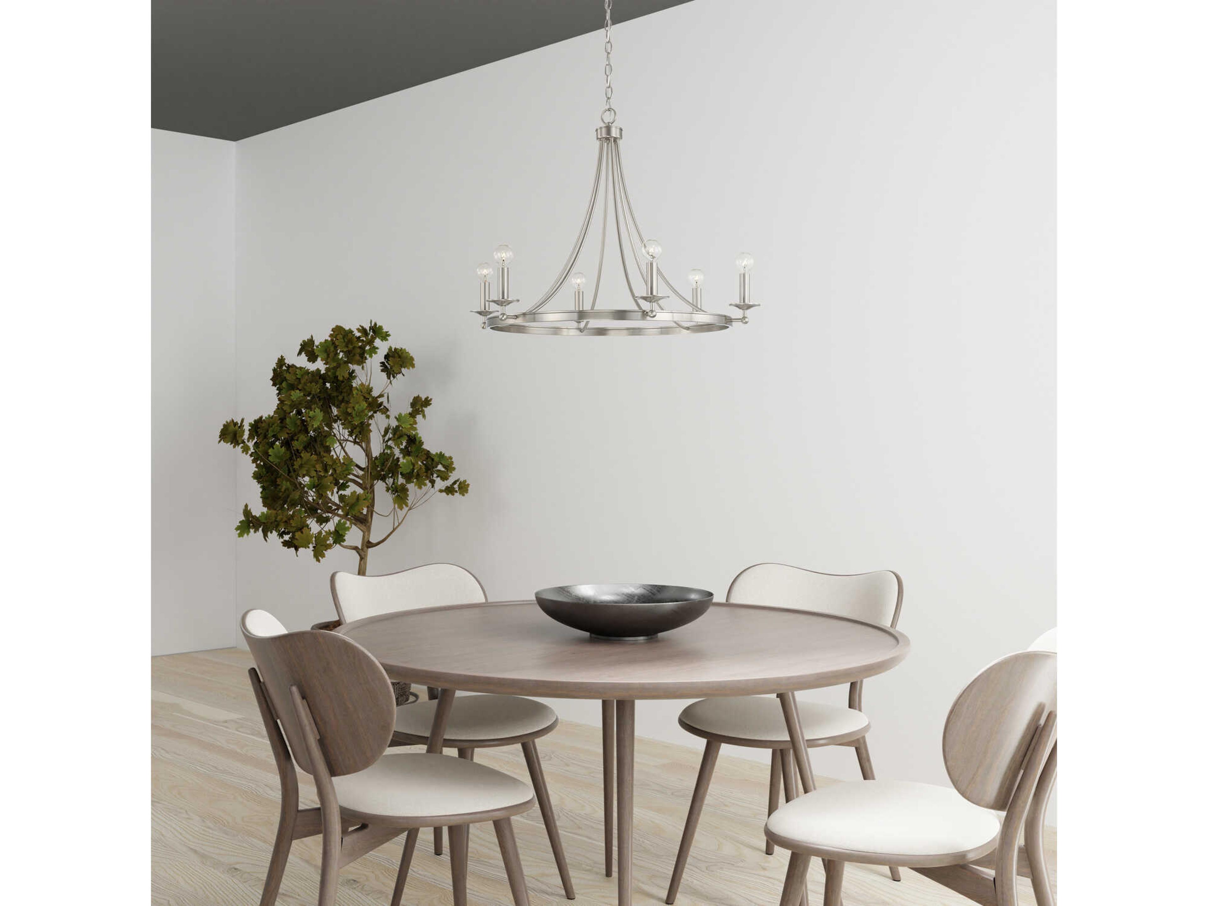 Capital Lighting Tempe 6-Light Brushed Nickel Candelabra Chandelier