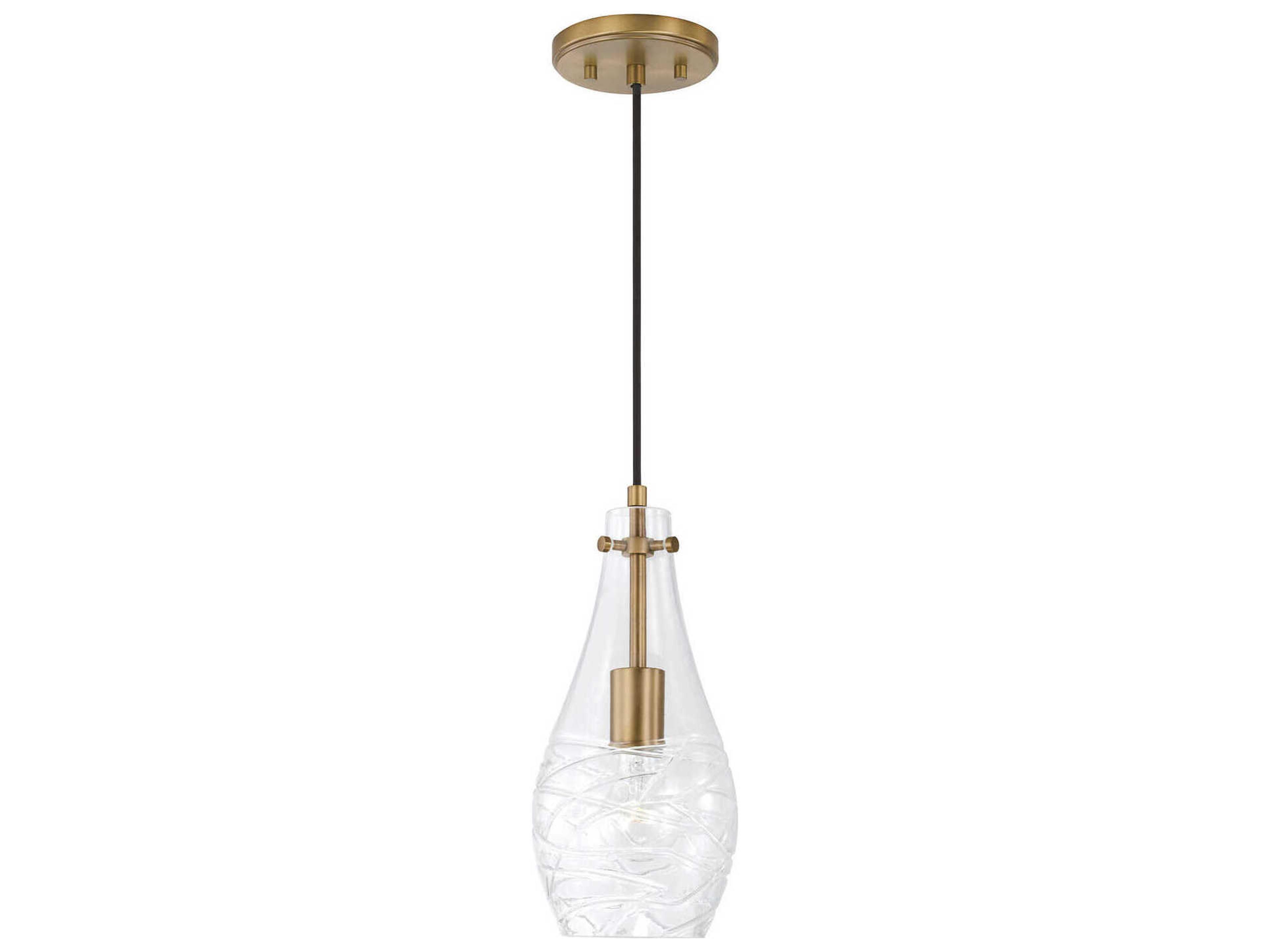 Kier 1-Light Aged Brass Glass Bell Mini Pendant