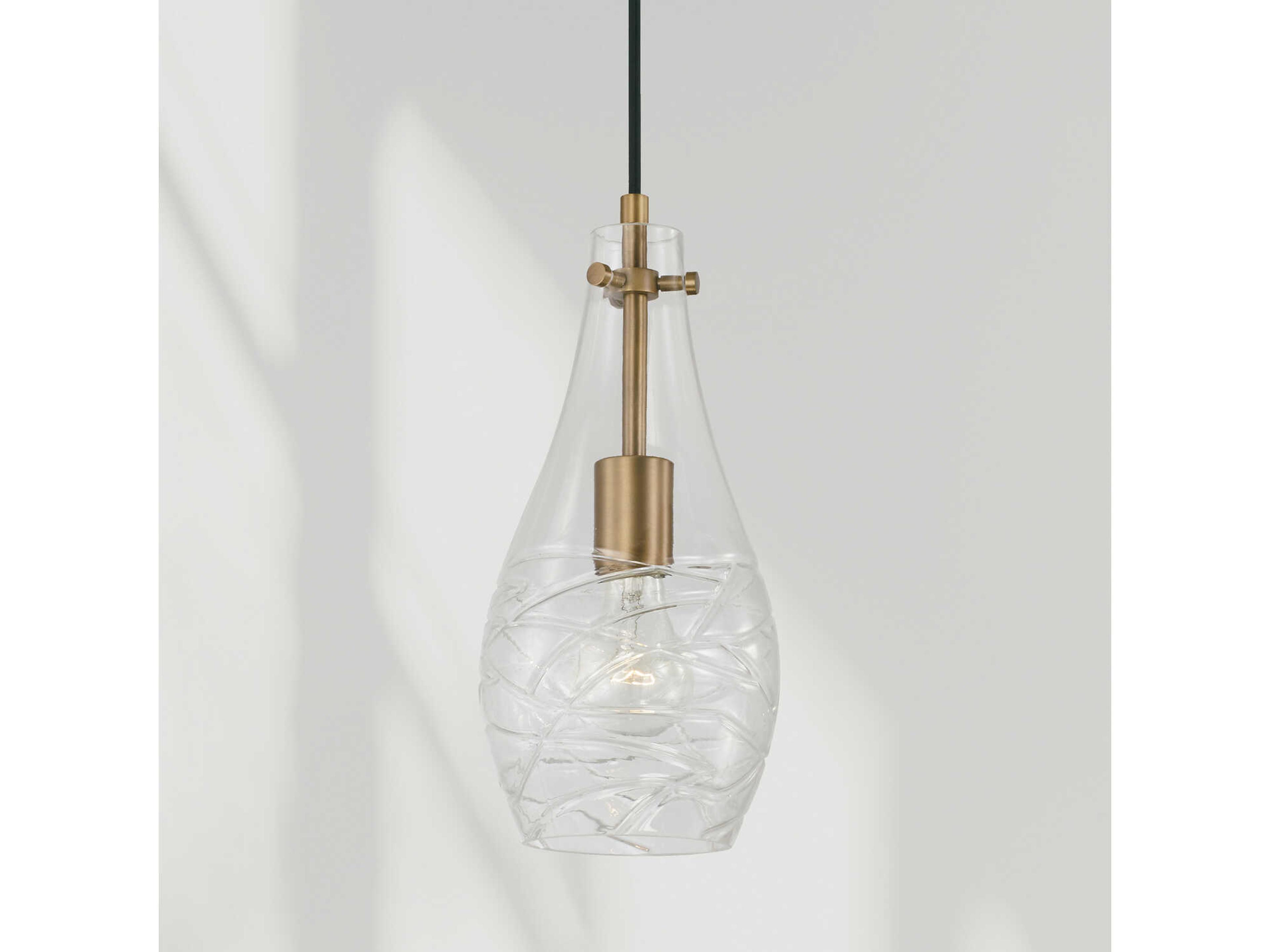 Capital Lighting Kier 1-Light Aged Brass Glass Bell Mini Pendant