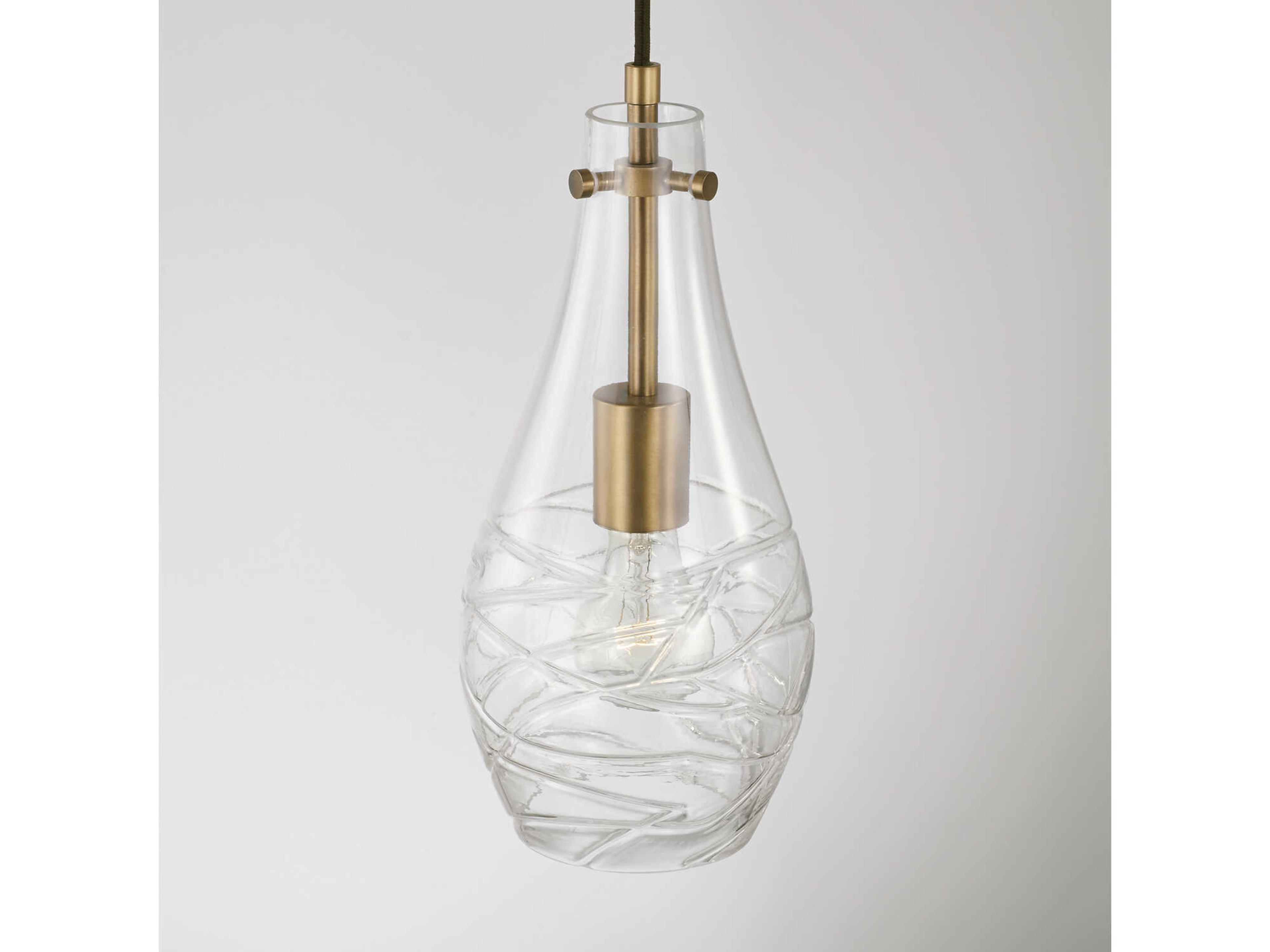 Capital Lighting Kier 1-Light Aged Brass Glass Bell Mini Pendant