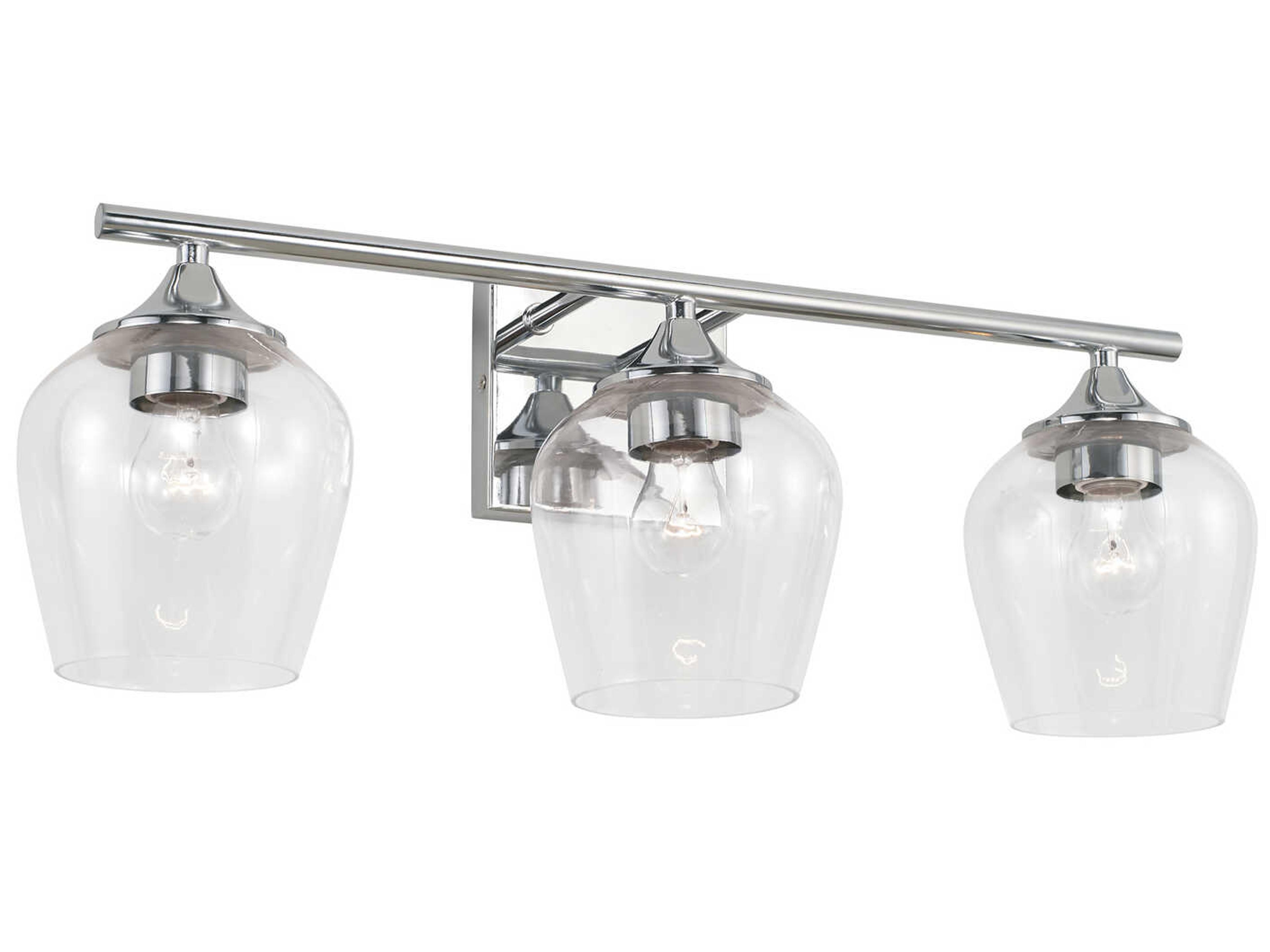 Reece 3-Light Chrome Glass Vanity Light