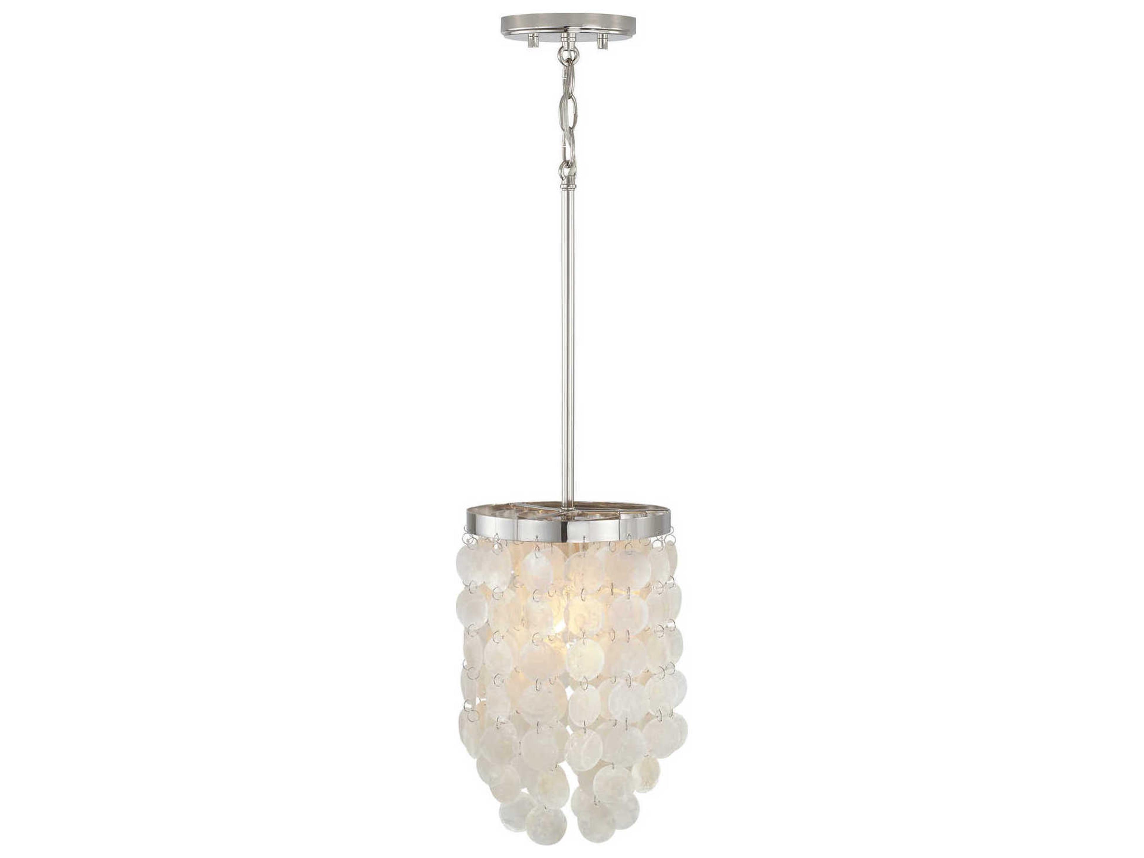 Capital Lighting Shelby 1-Light Polished Nickel White Mini Pendant