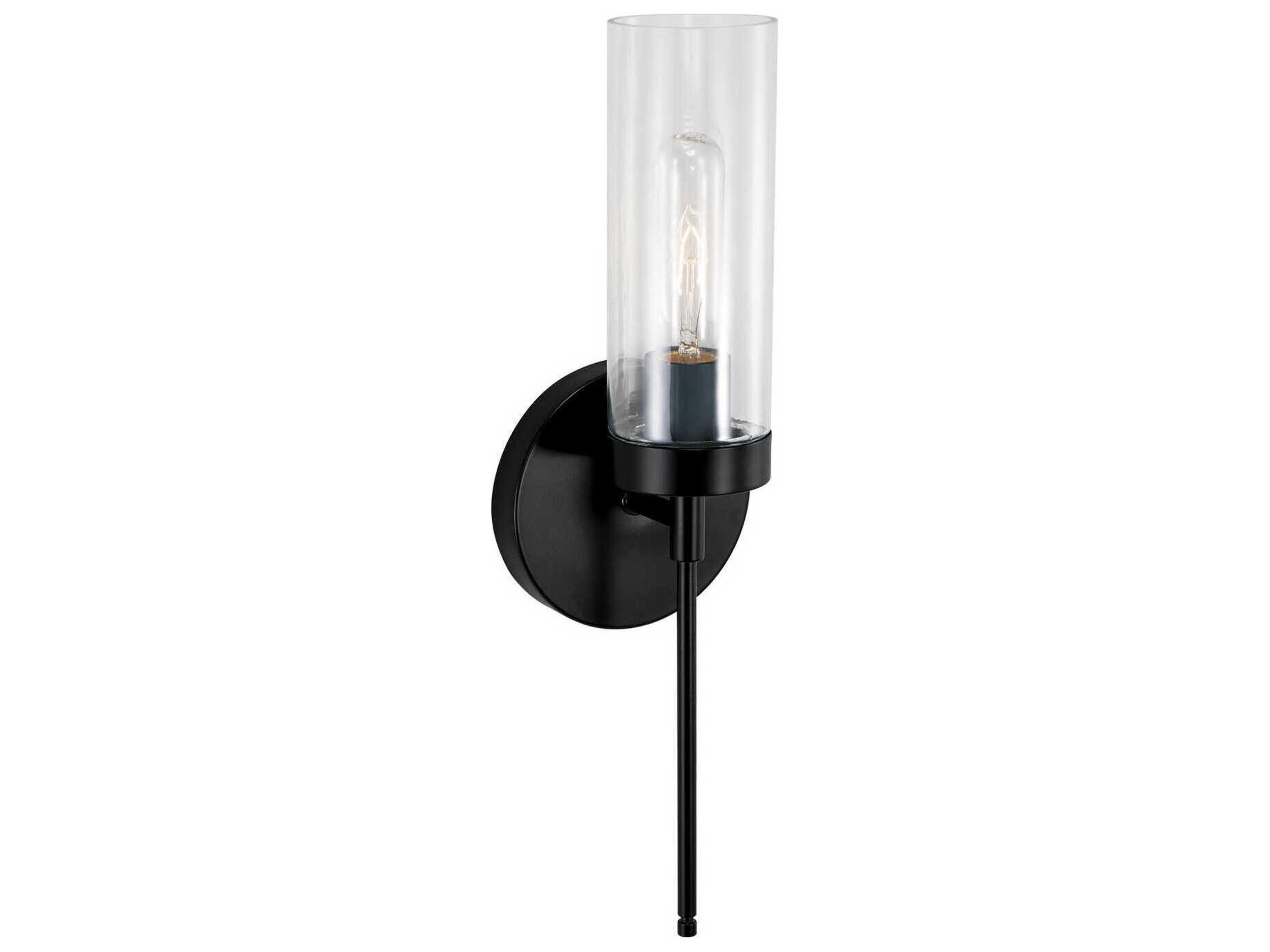 Riley 1-Light Matte Black Glass Wall Sconce