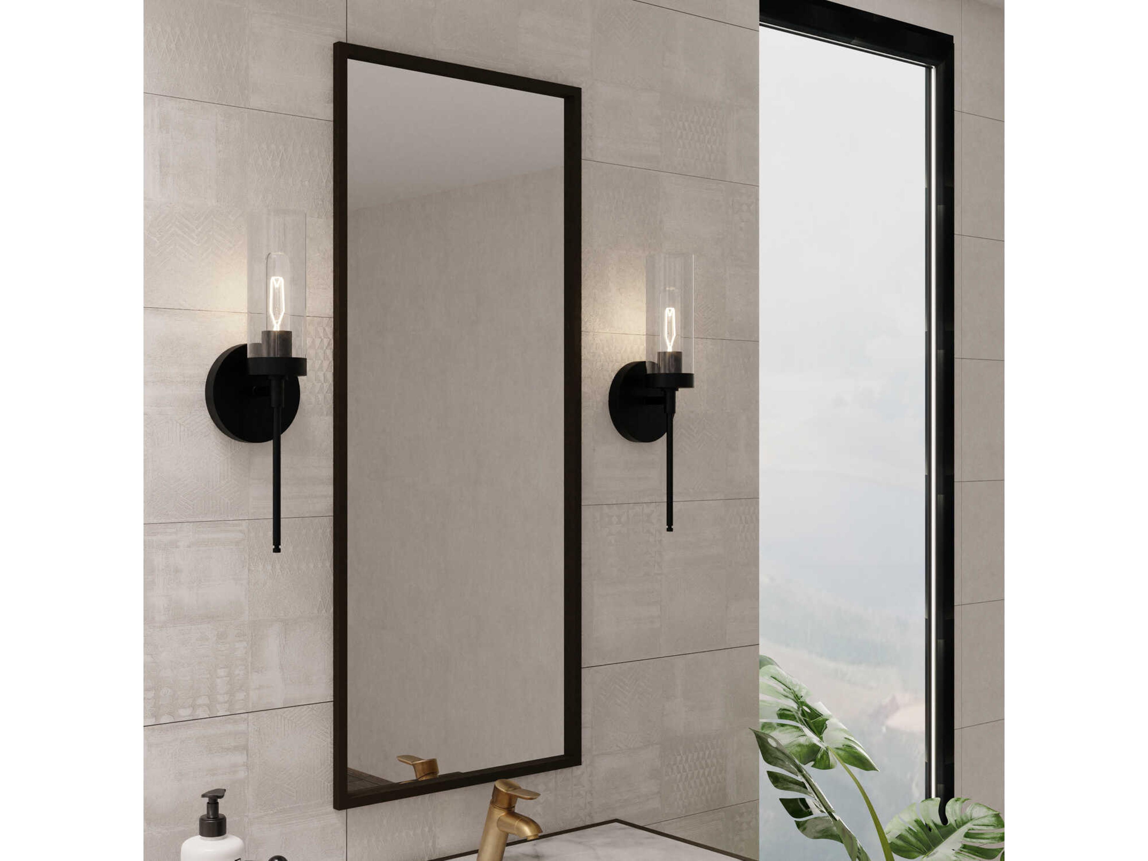 Capital Lighting Riley 1-Light Matte Black Glass Wall Sconce