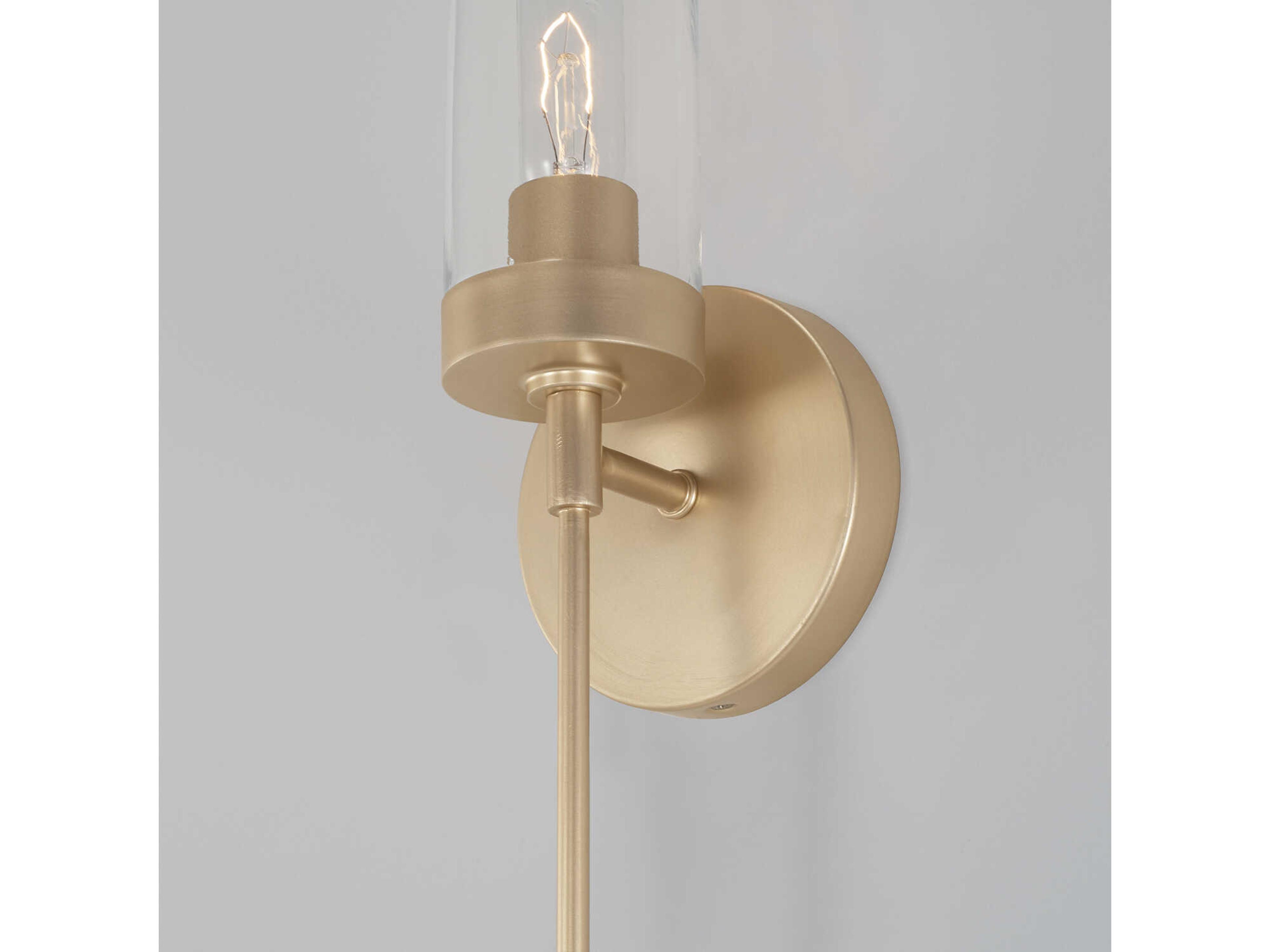 Capital Lighting Riley 1-Light Soft Gold Brass Glass Wall Sconce