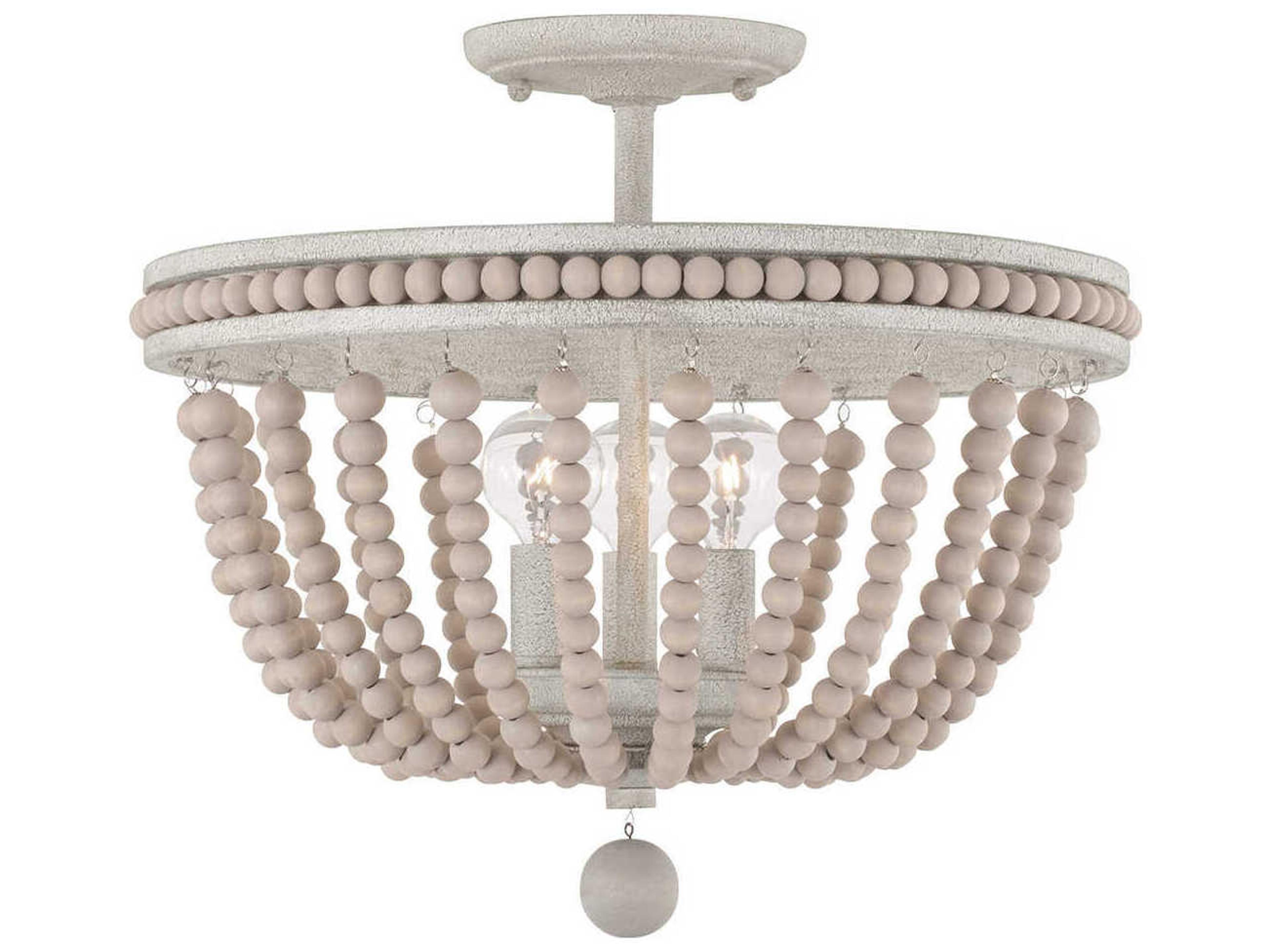 Handley 3-Light Sand Dollar Brown Semi Flush Mount