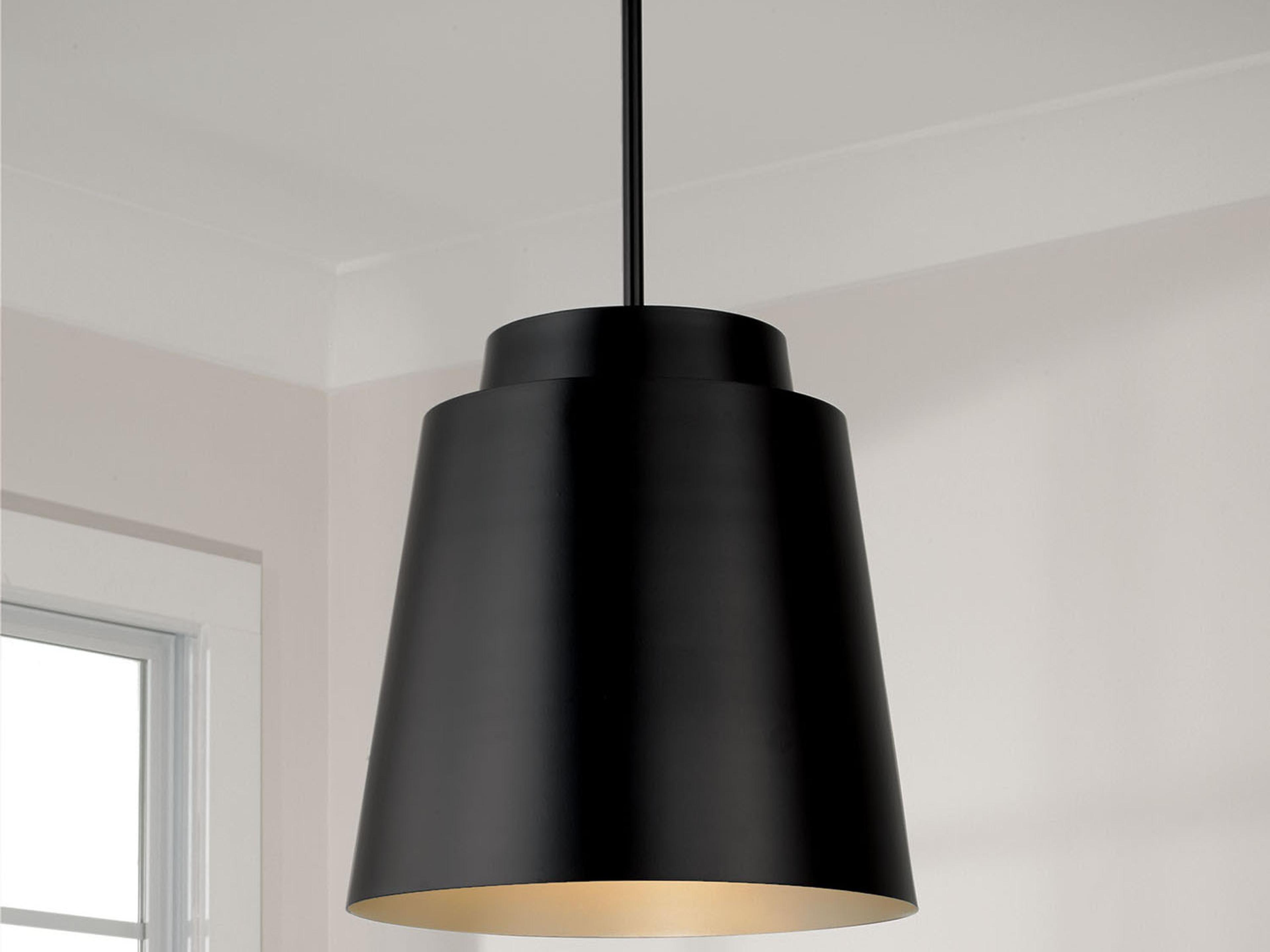 Capital Lighting Pratt 1-Light Matte Black Pendant