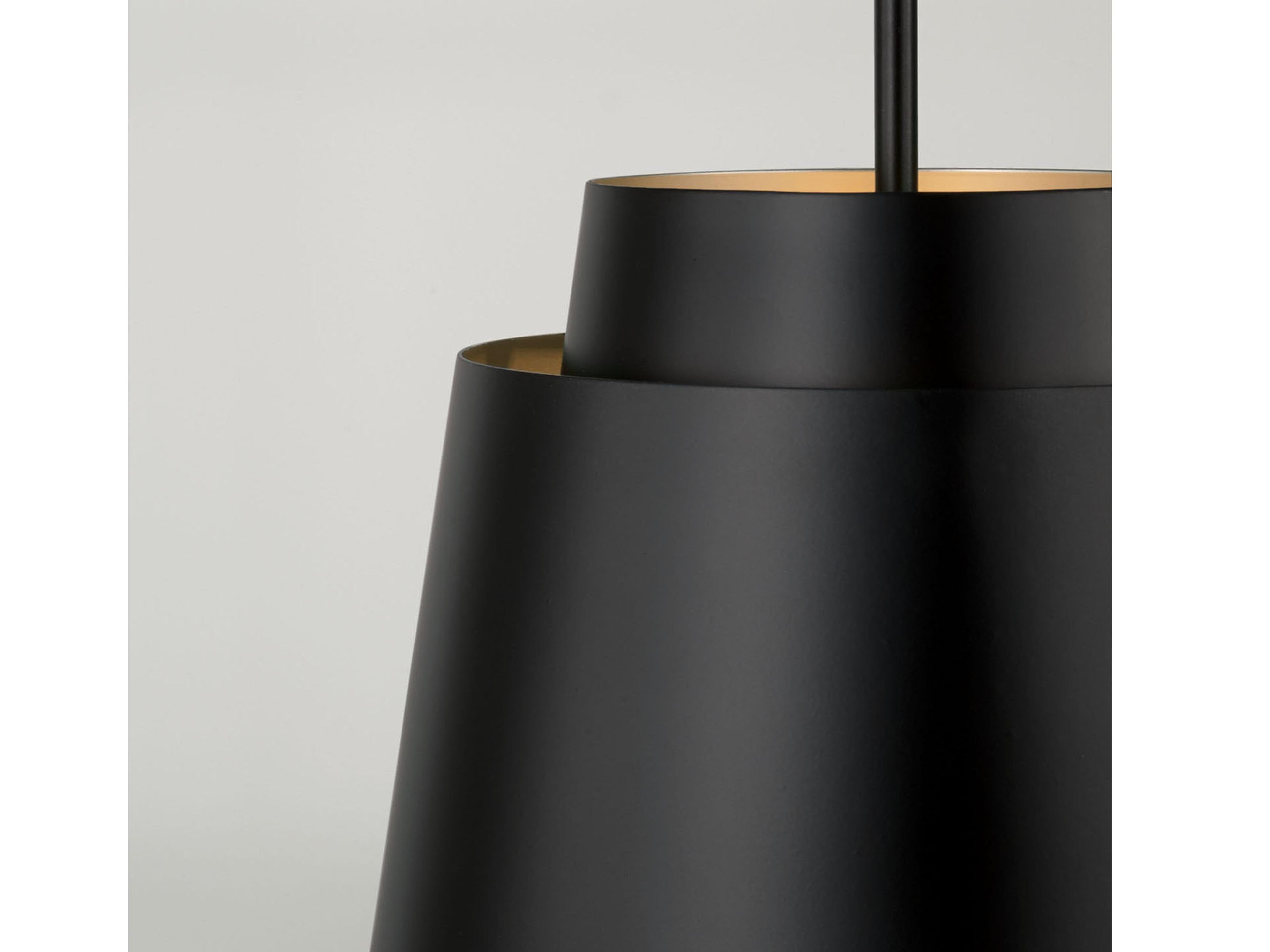 Capital Lighting Pratt 1-Light Matte Black Pendant