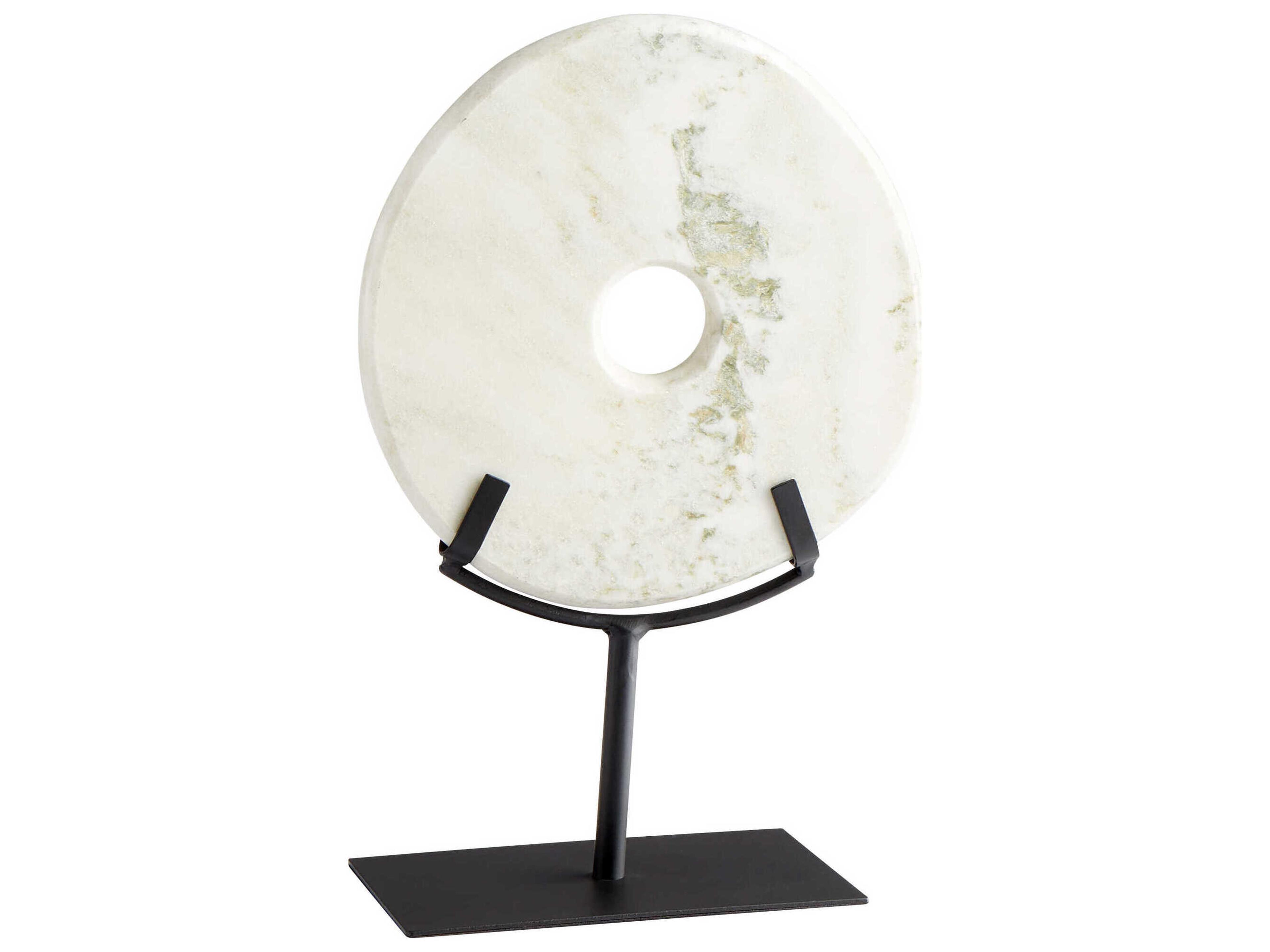 Cyan Design White Disk on Stand Sculpture