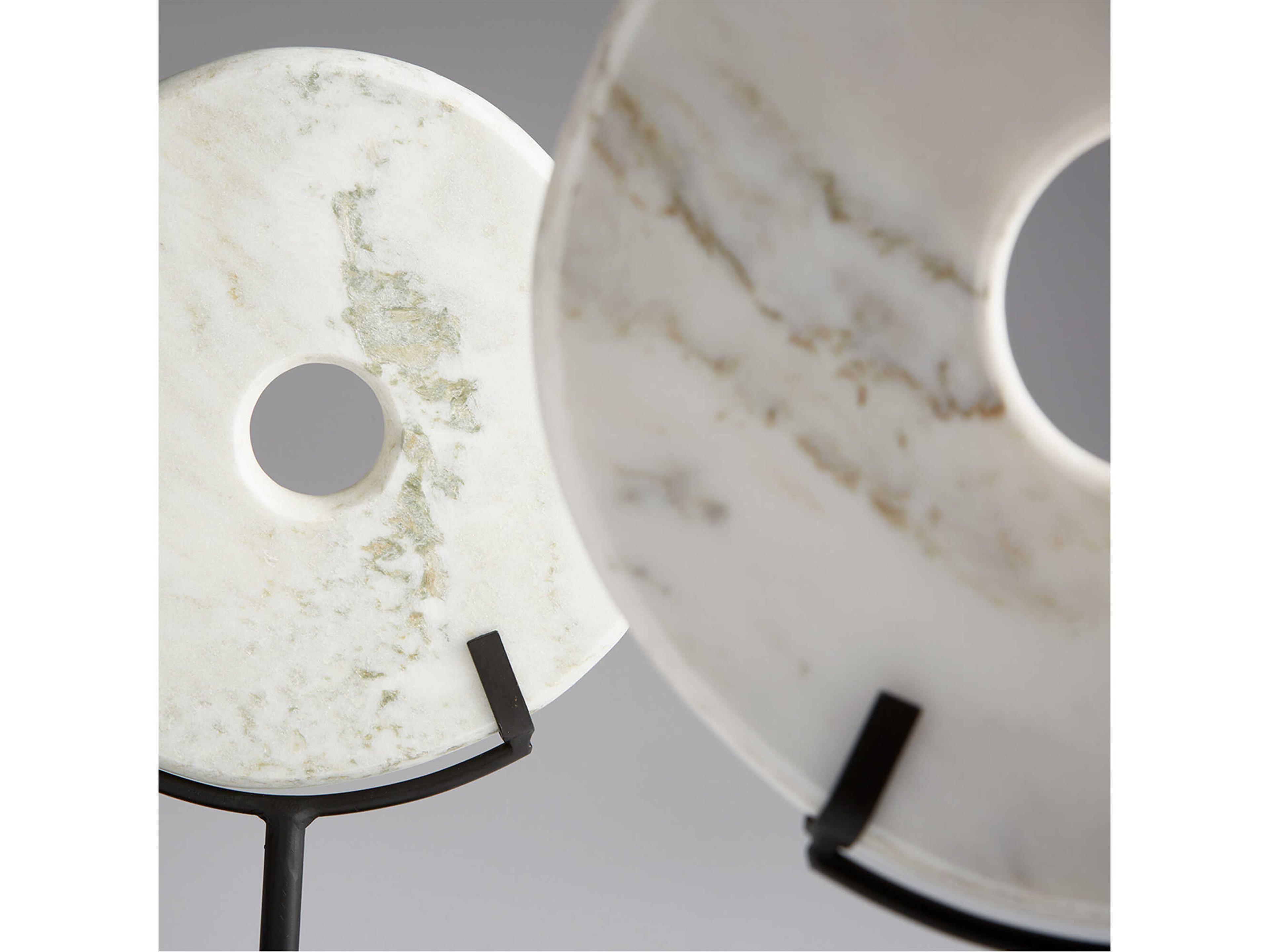 Cyan Design White Disk on Stand Sculpture