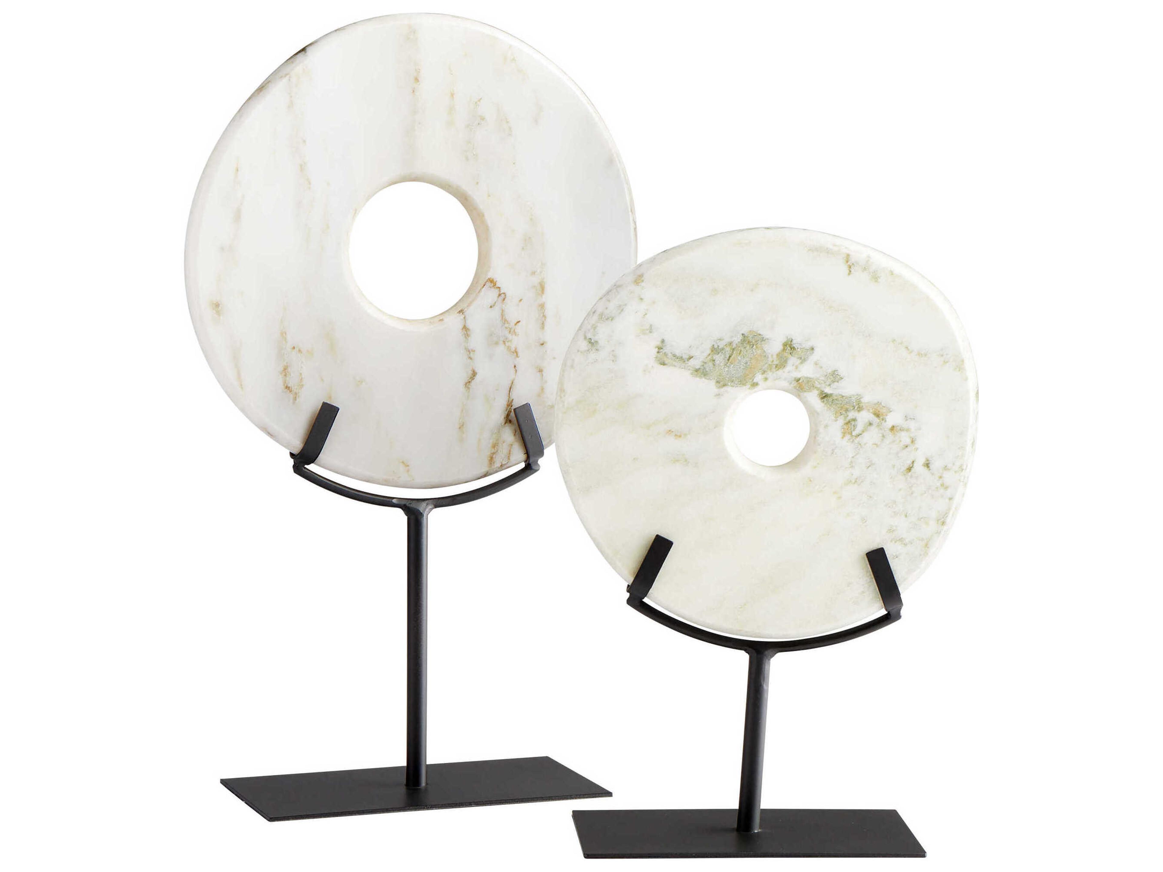 Cyan Design White Disk on Stand Sculpture