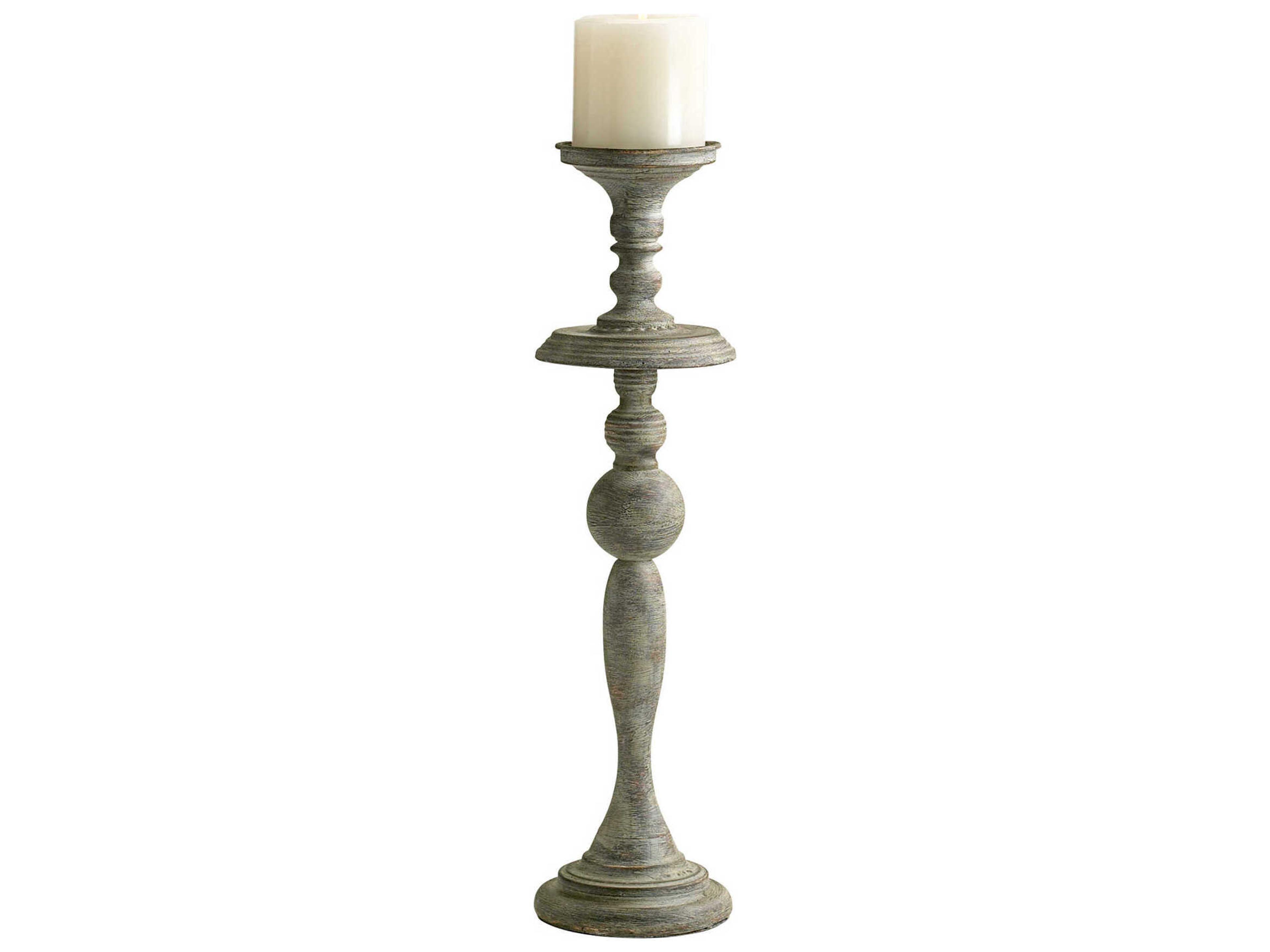 Cyan Design Distressed Antiqued White Bach Candleholder