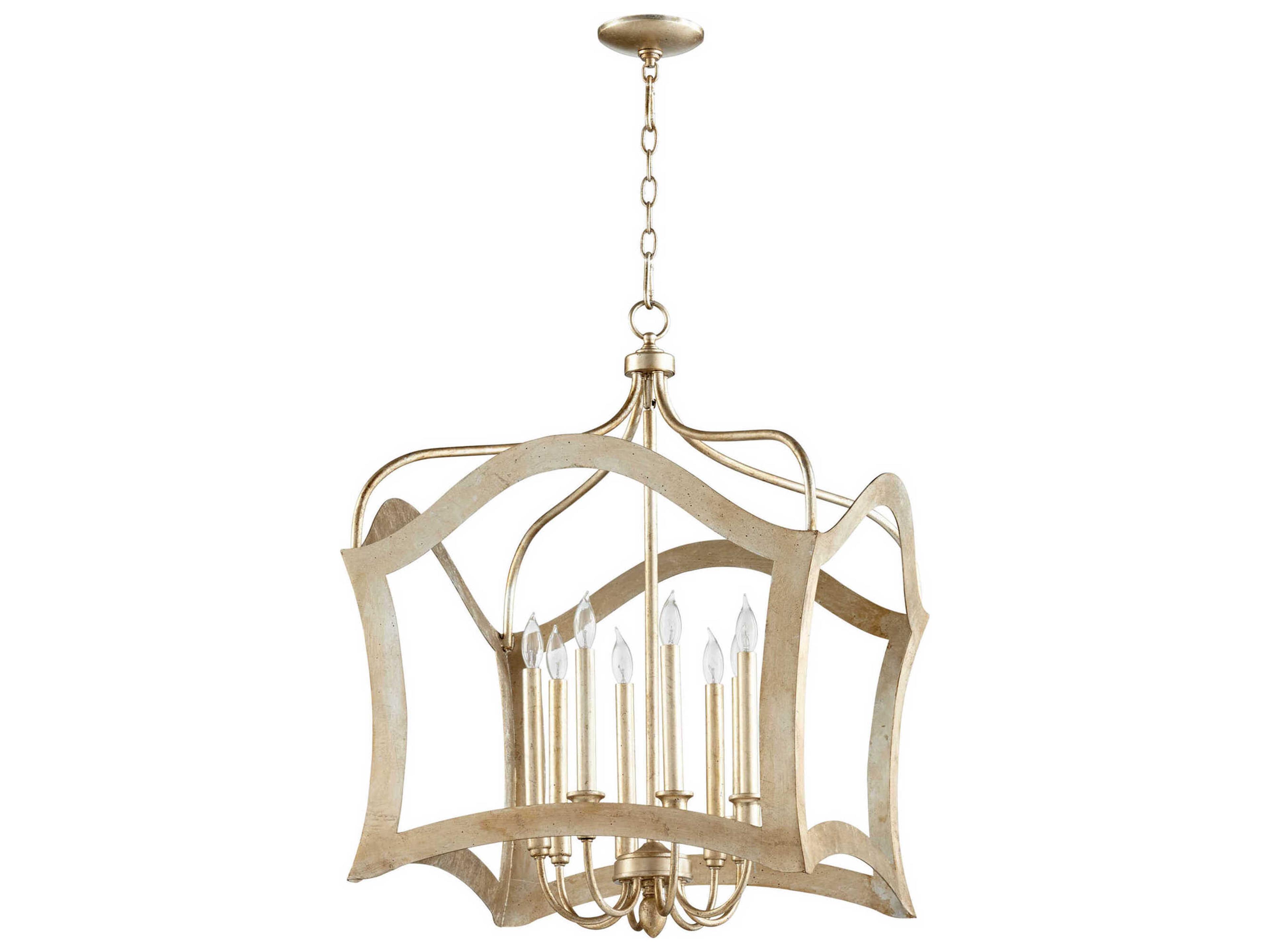 Milan 8-Light Aged Silver Leaf Pendant