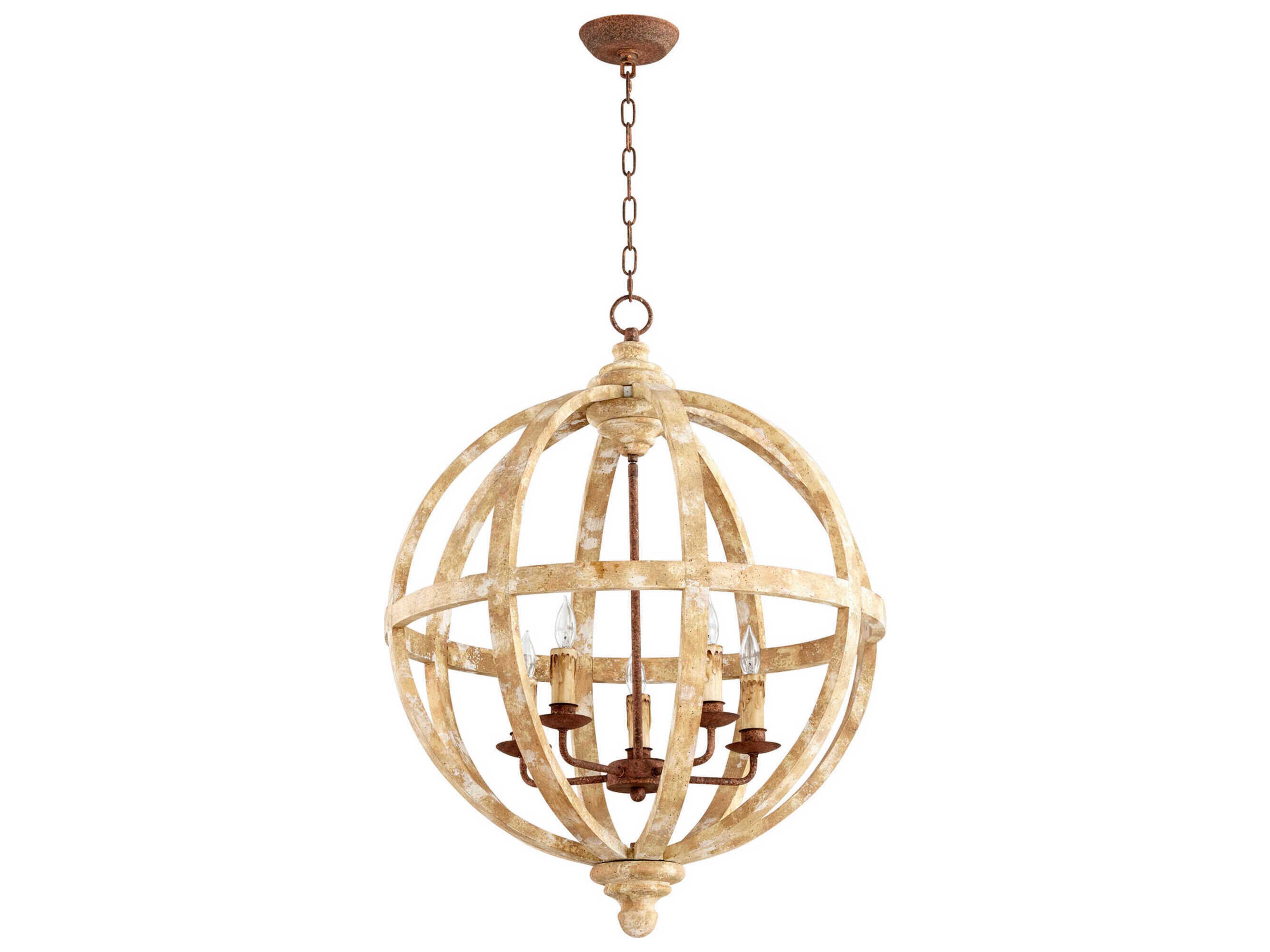 Cyan Design Landon 5-Light Ashfield's Plaster Wood Globe Pendant