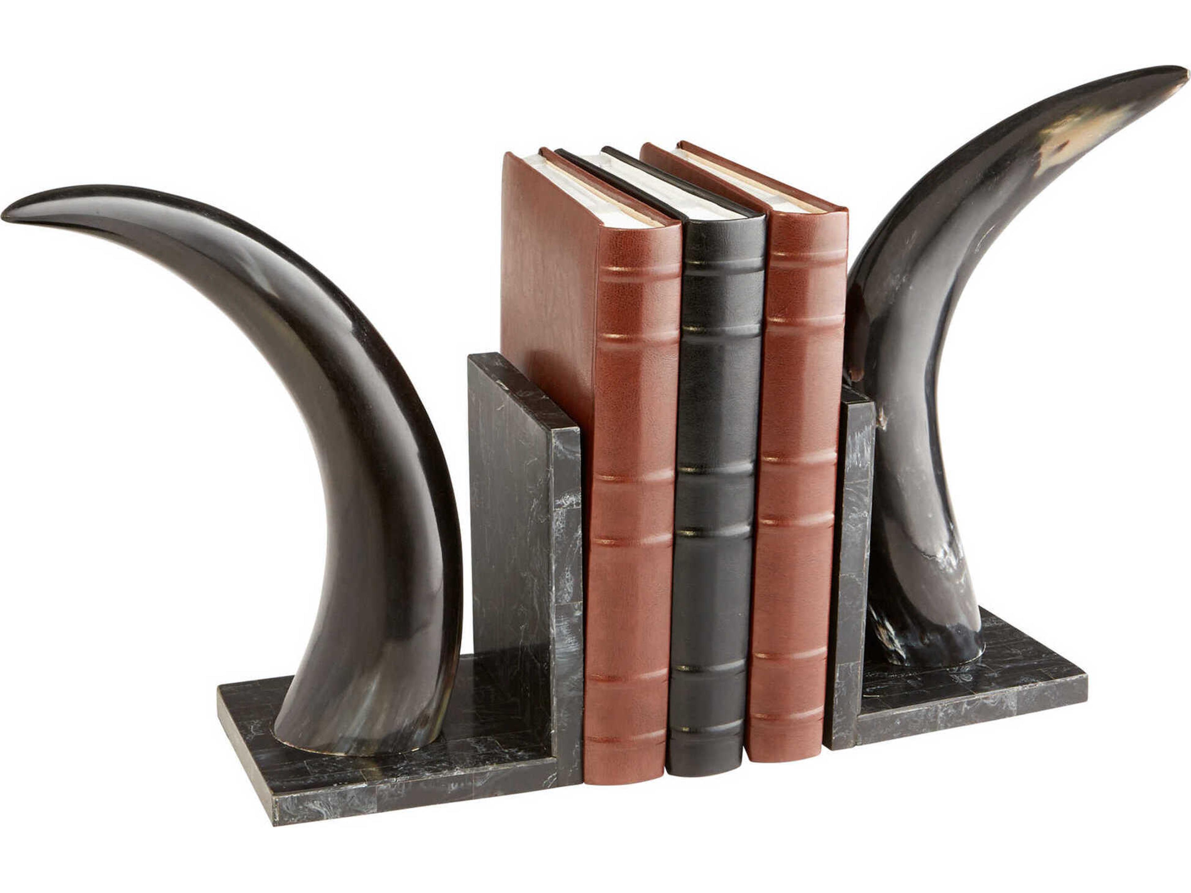 Cyan Design Bone Black Horn Rimmed Bookend